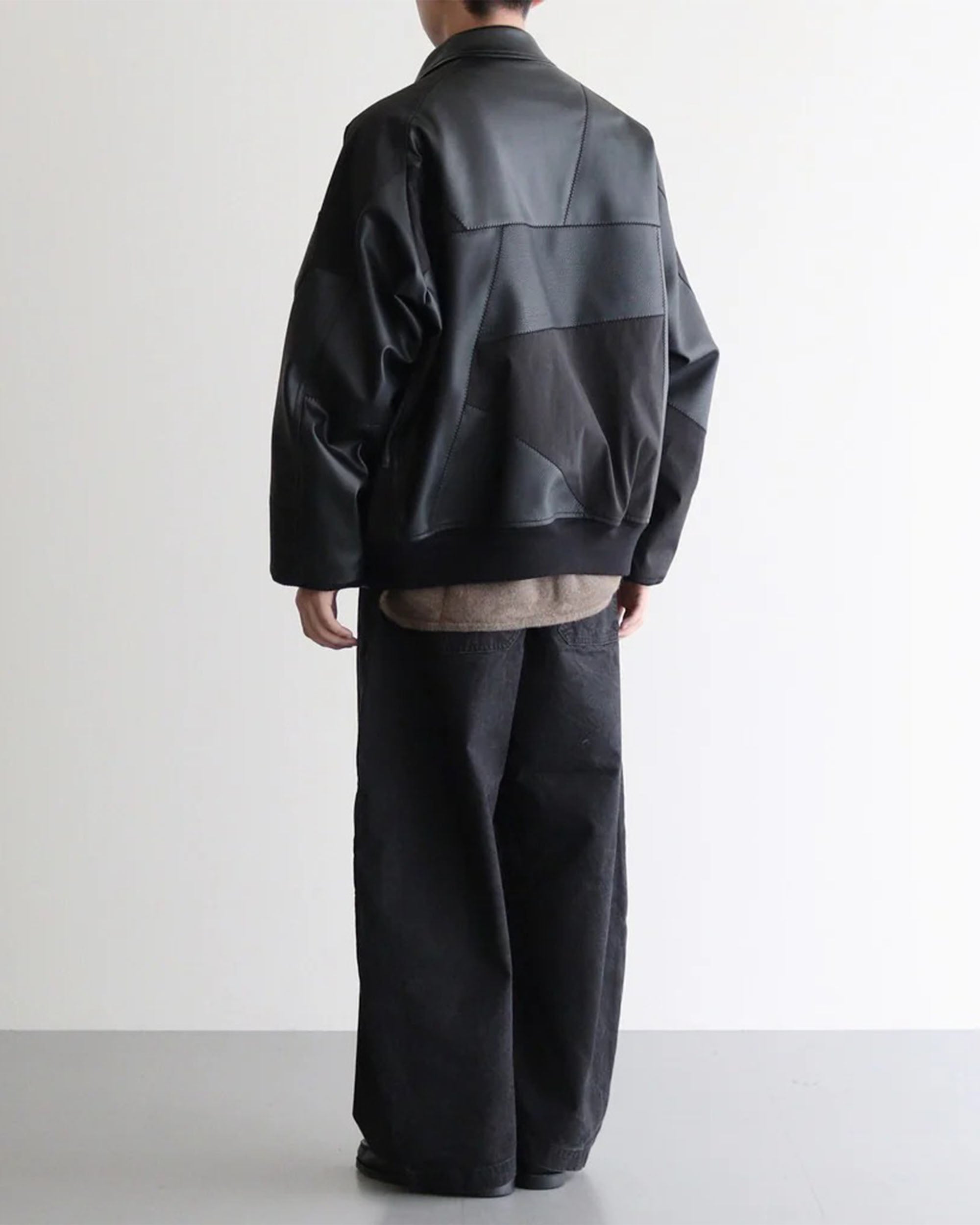 Curved Hem Trousers - Black