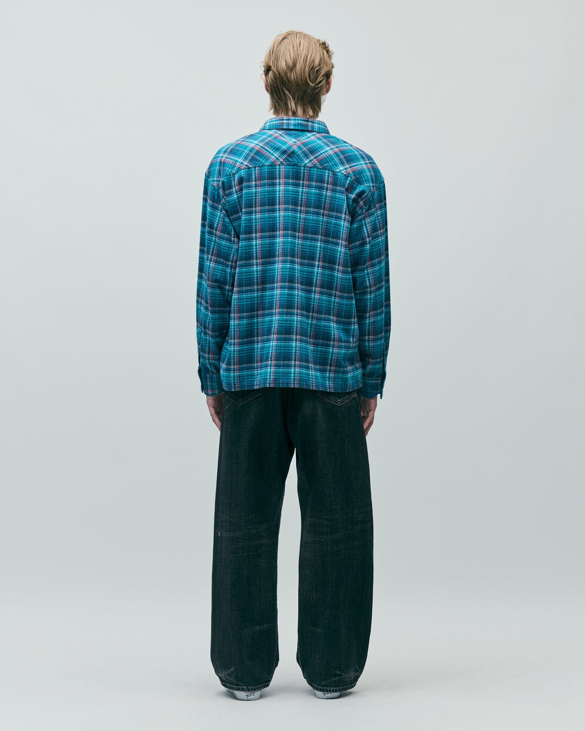 Washed Denim DP Wide Pants - Black