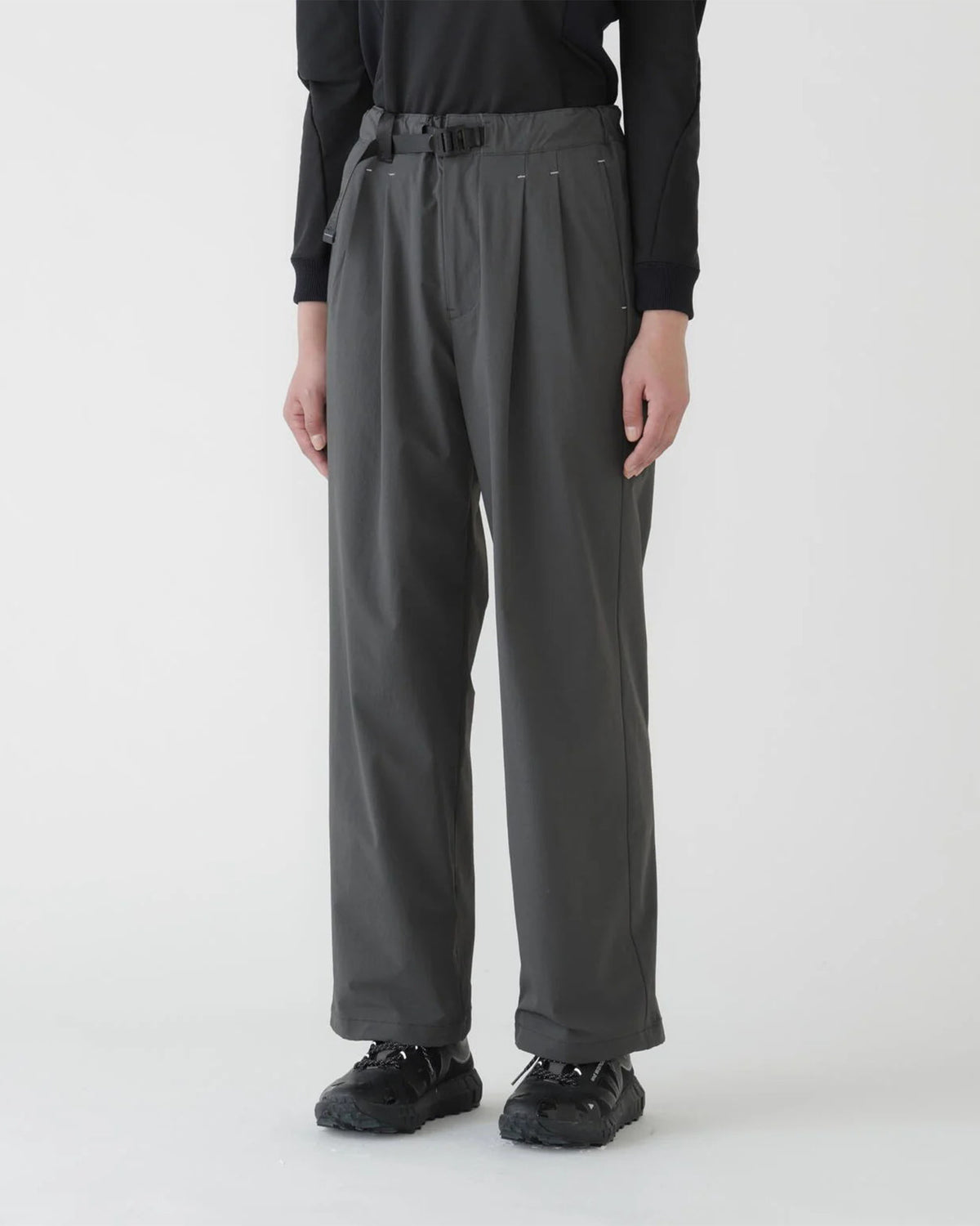 Light Weight Cloth Wide Pants - Charcoal