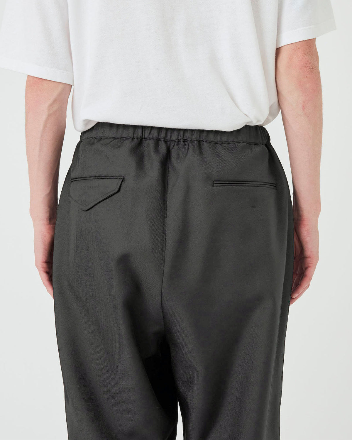 Polyester Twill Club Buckle Pants - Black