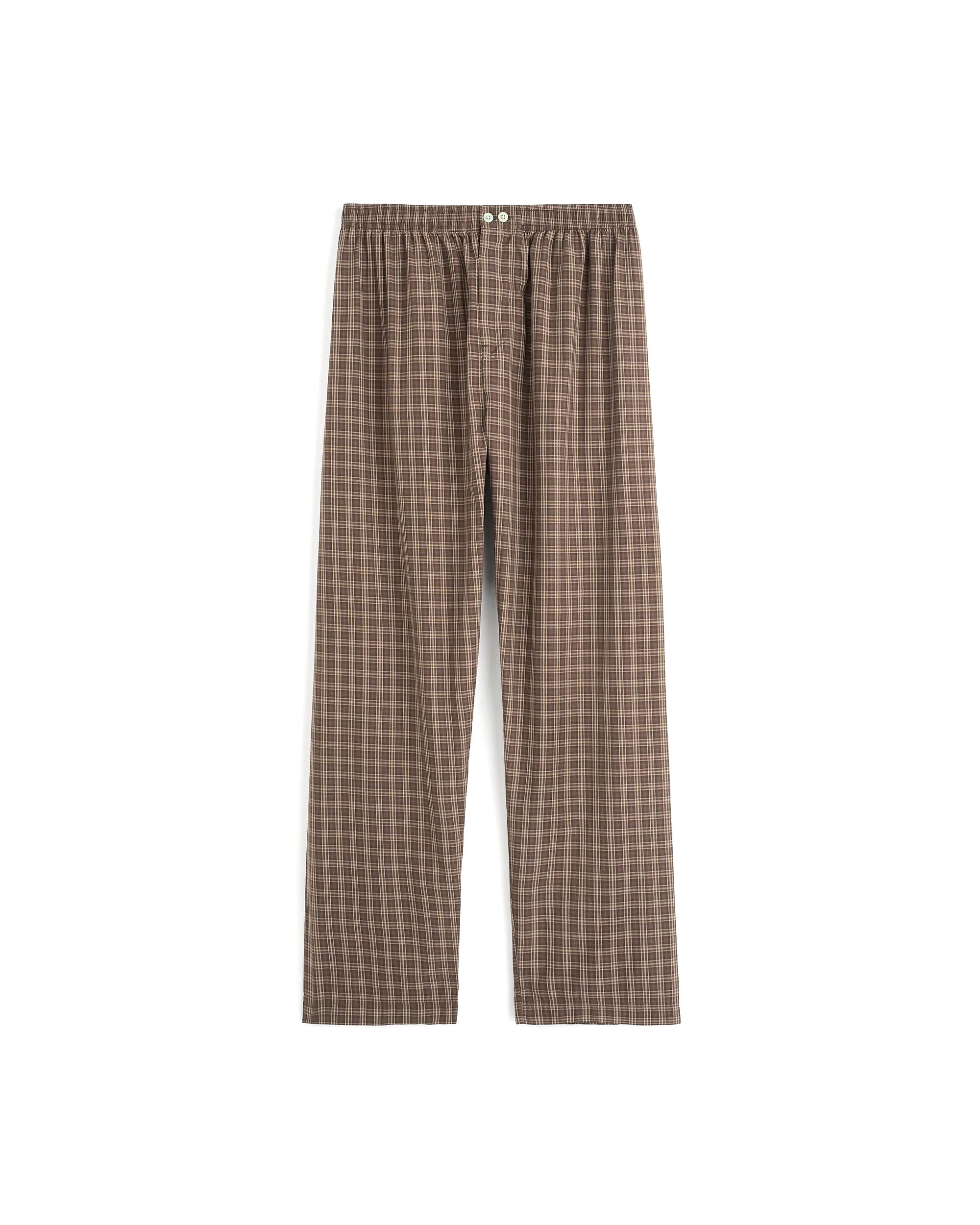 Mens Fine Twill Pyjama Pants - Serra Checks