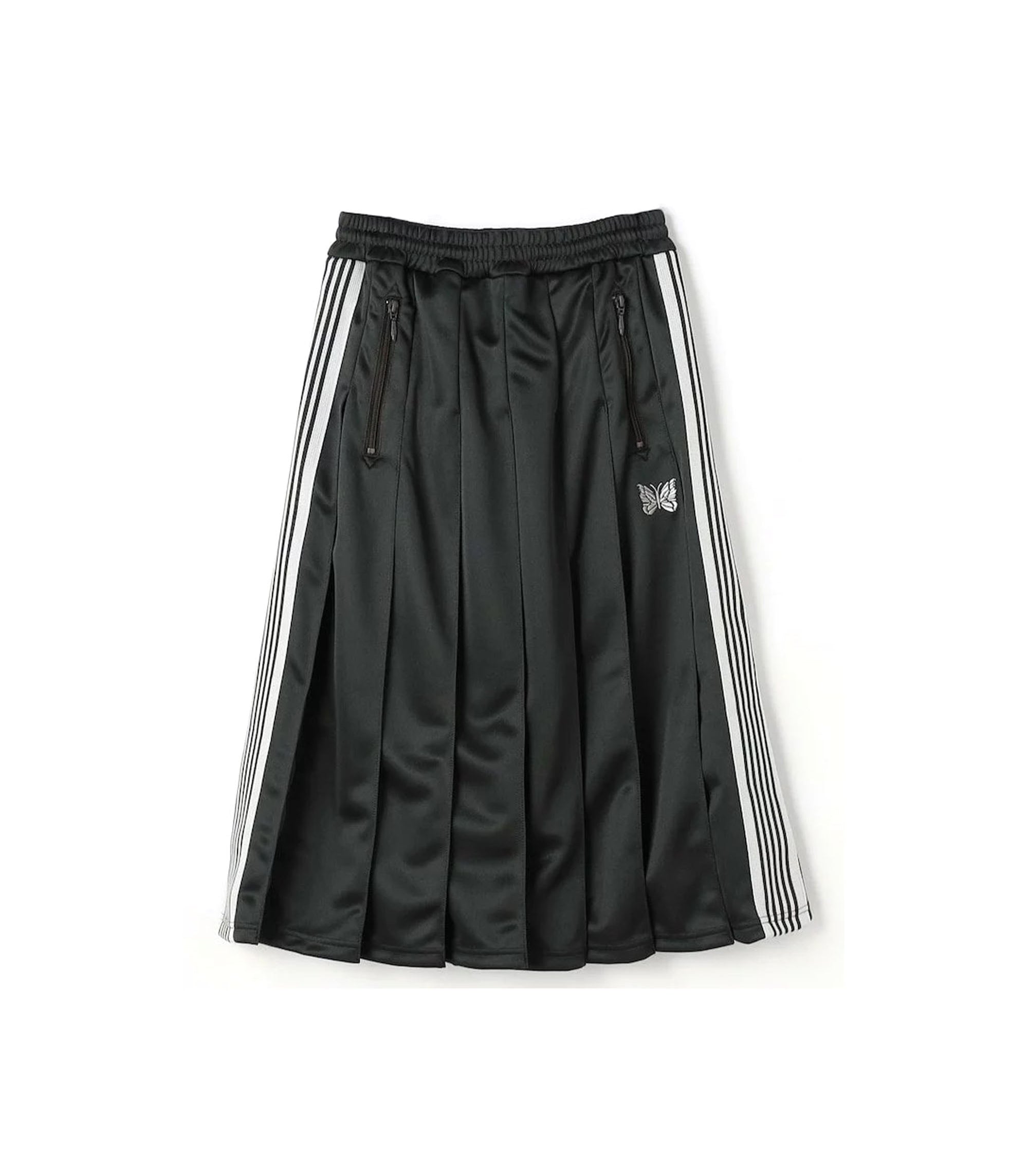 Poly Smooth Pleated Track Skirt - Charcoal