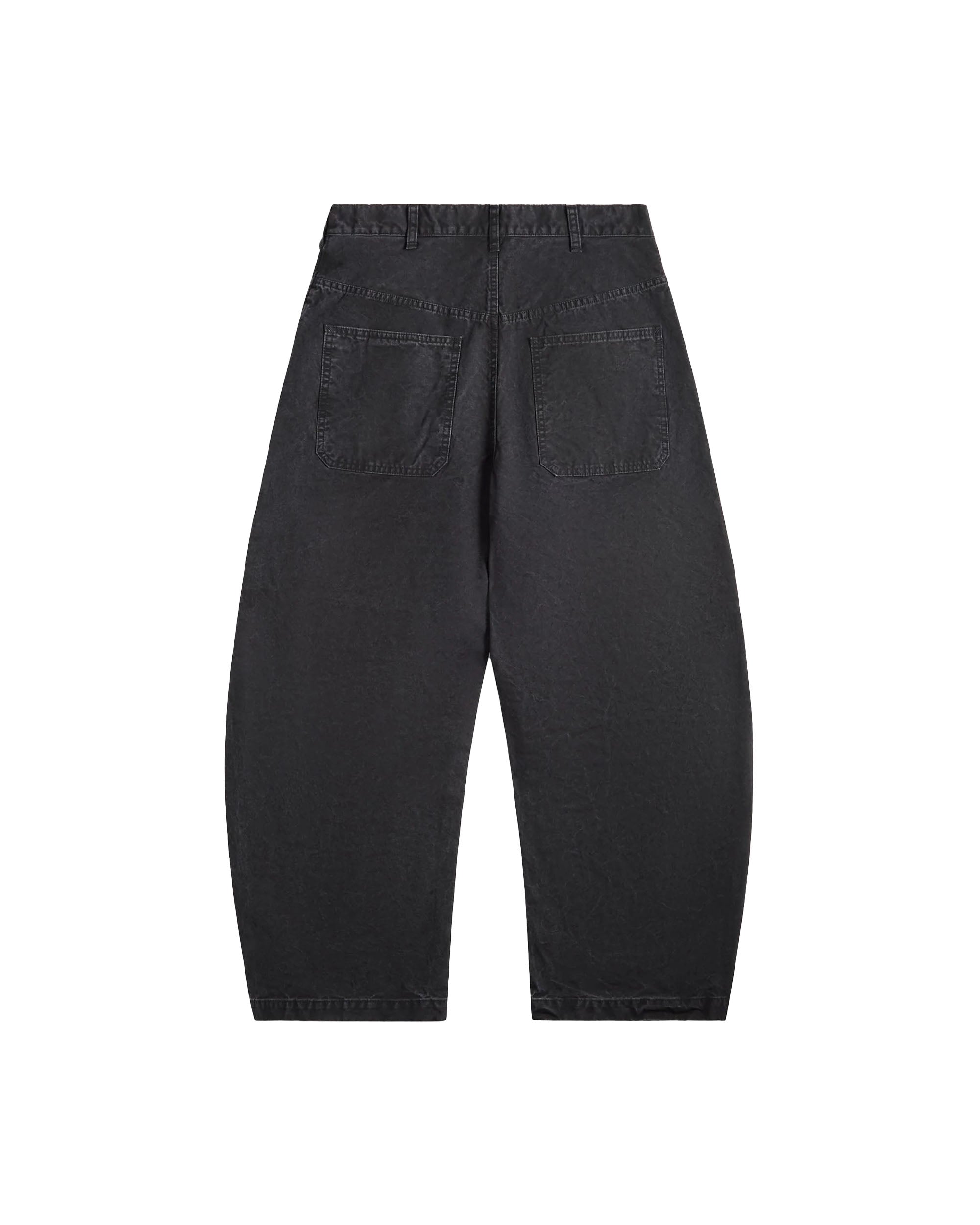 Curved Hem Trousers - Black