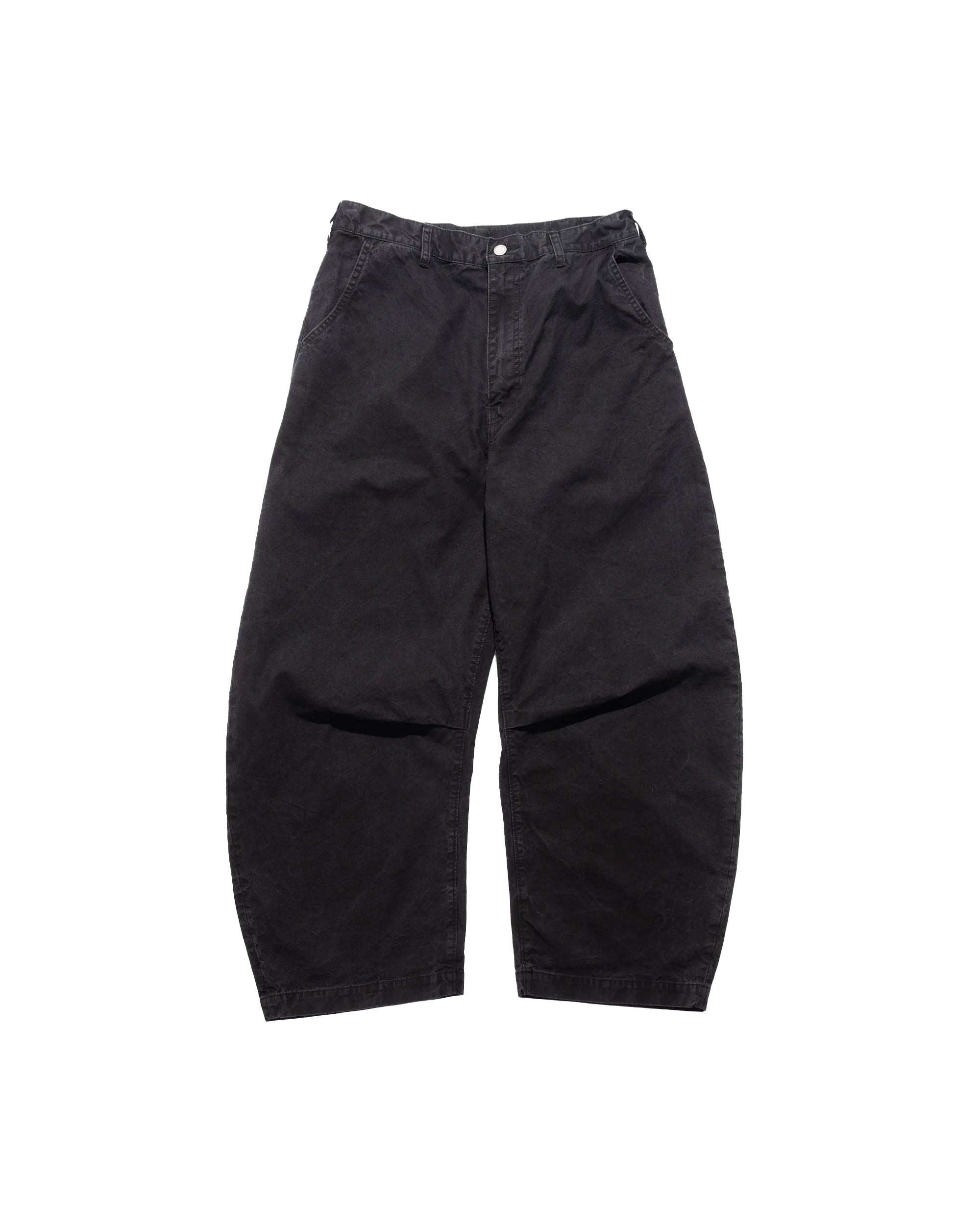 Curved Hem Trousers - Black