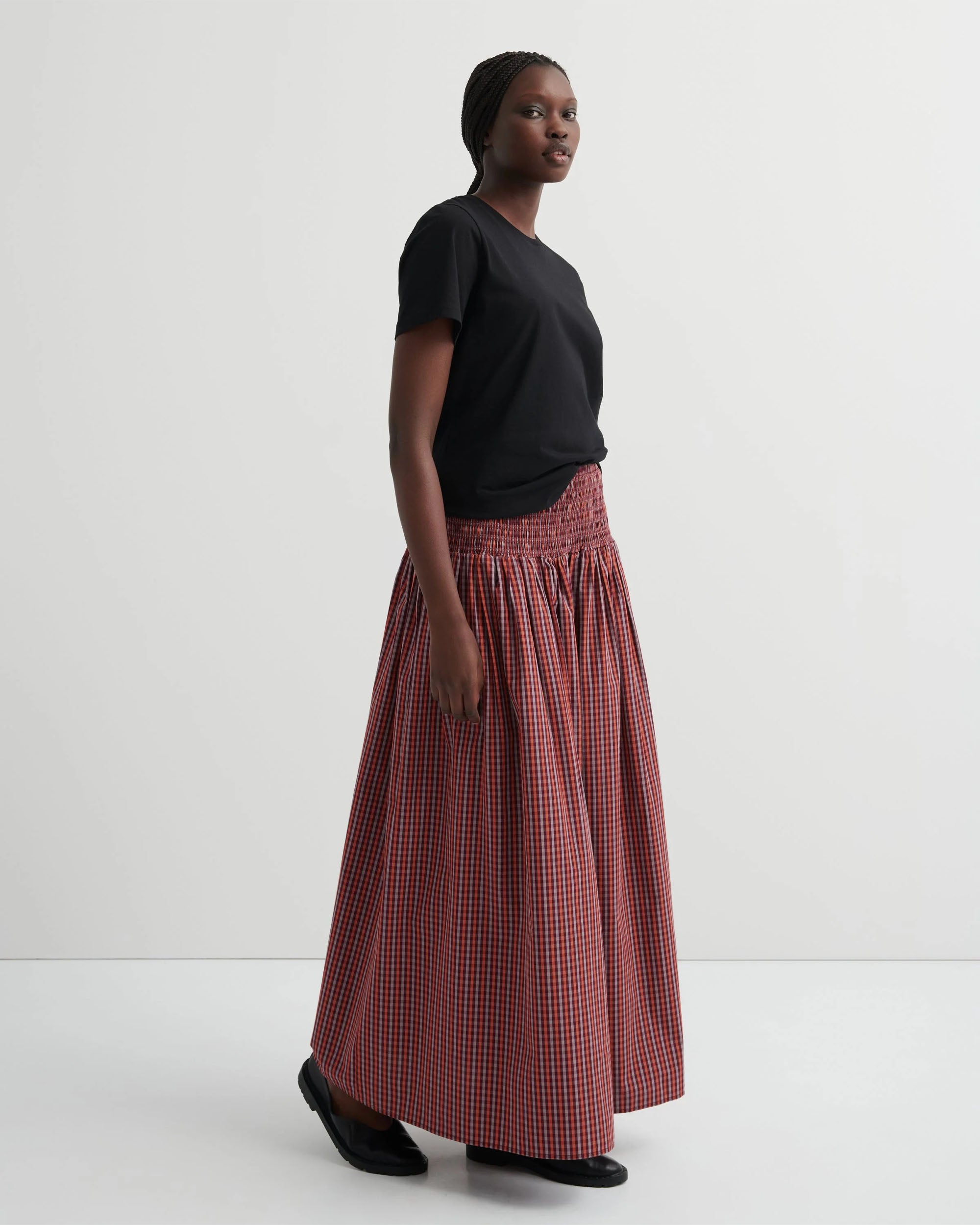 Weaver Skirt - Maroon Check