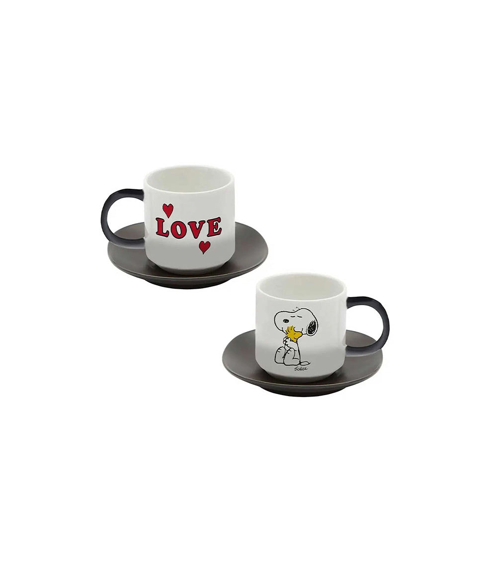 Peanuts Love Espresso Set of 2 - White / Multi / Black
