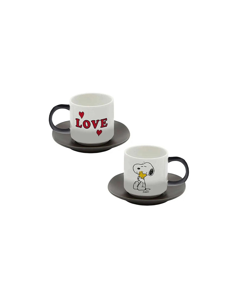 Peanuts Love Espresso Set of 2 - White / Multi / Black