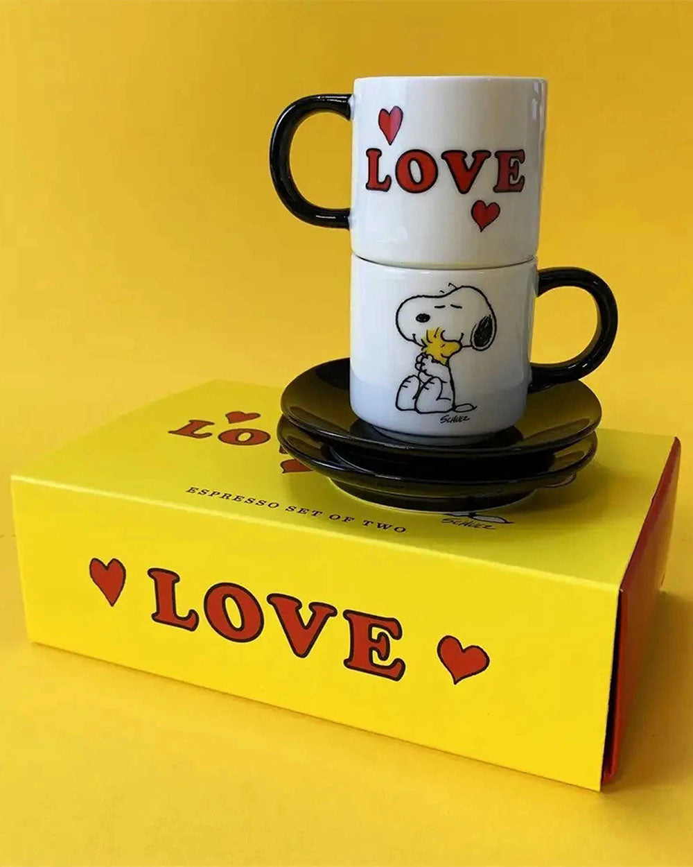 Peanuts Love Espresso Set of 2 - White / Multi / Black