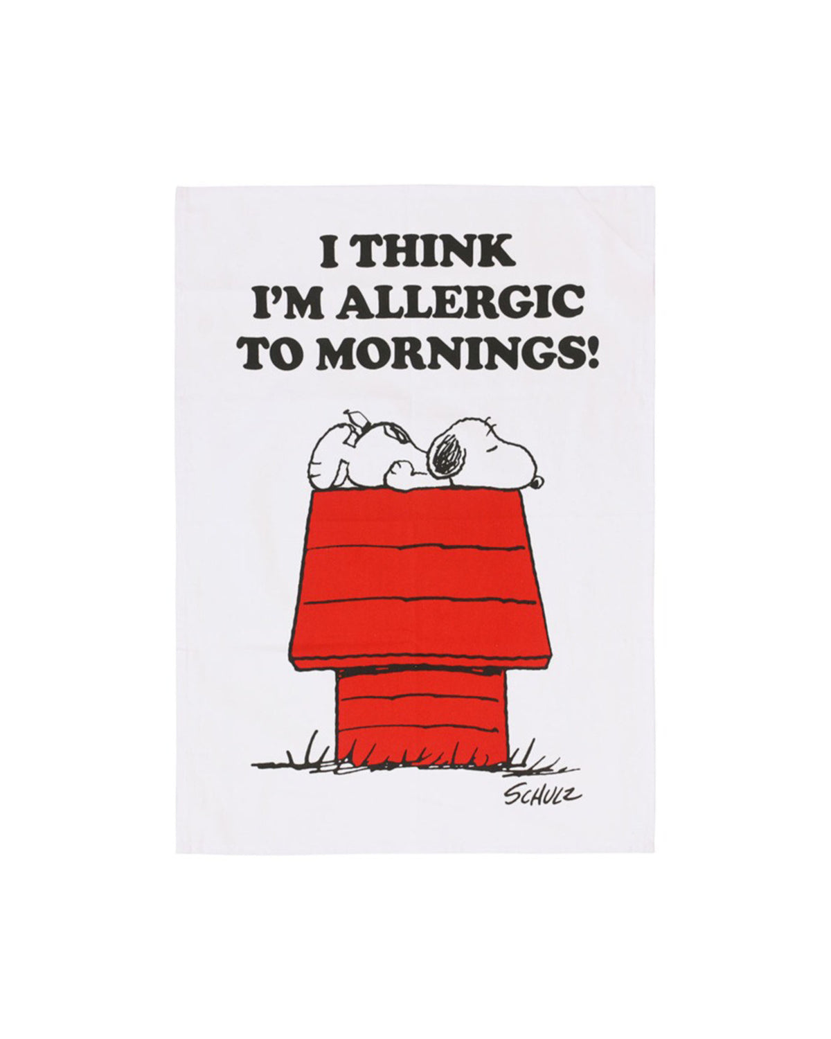 Peanuts Allergic To Mornings Tea Towel - White / Multi
