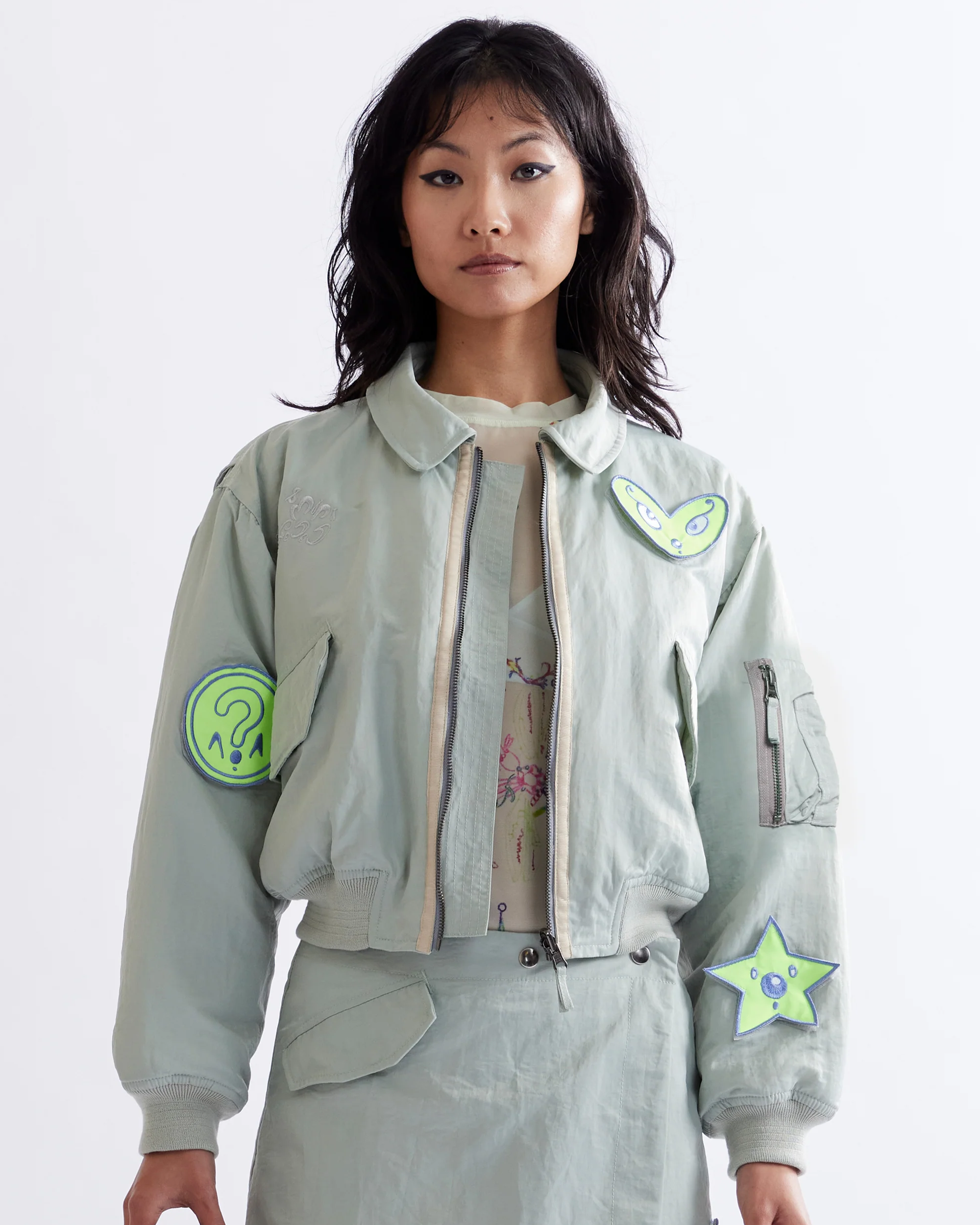 Coco Star Souvenir Flight Jacket - Sage