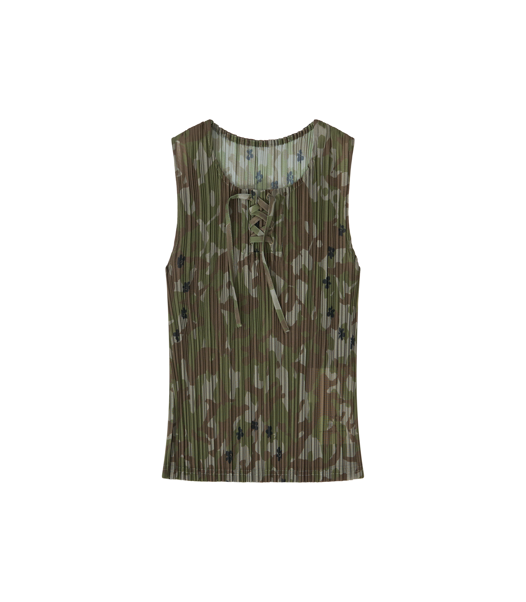 Kallima Pleated Tank Top - Camo