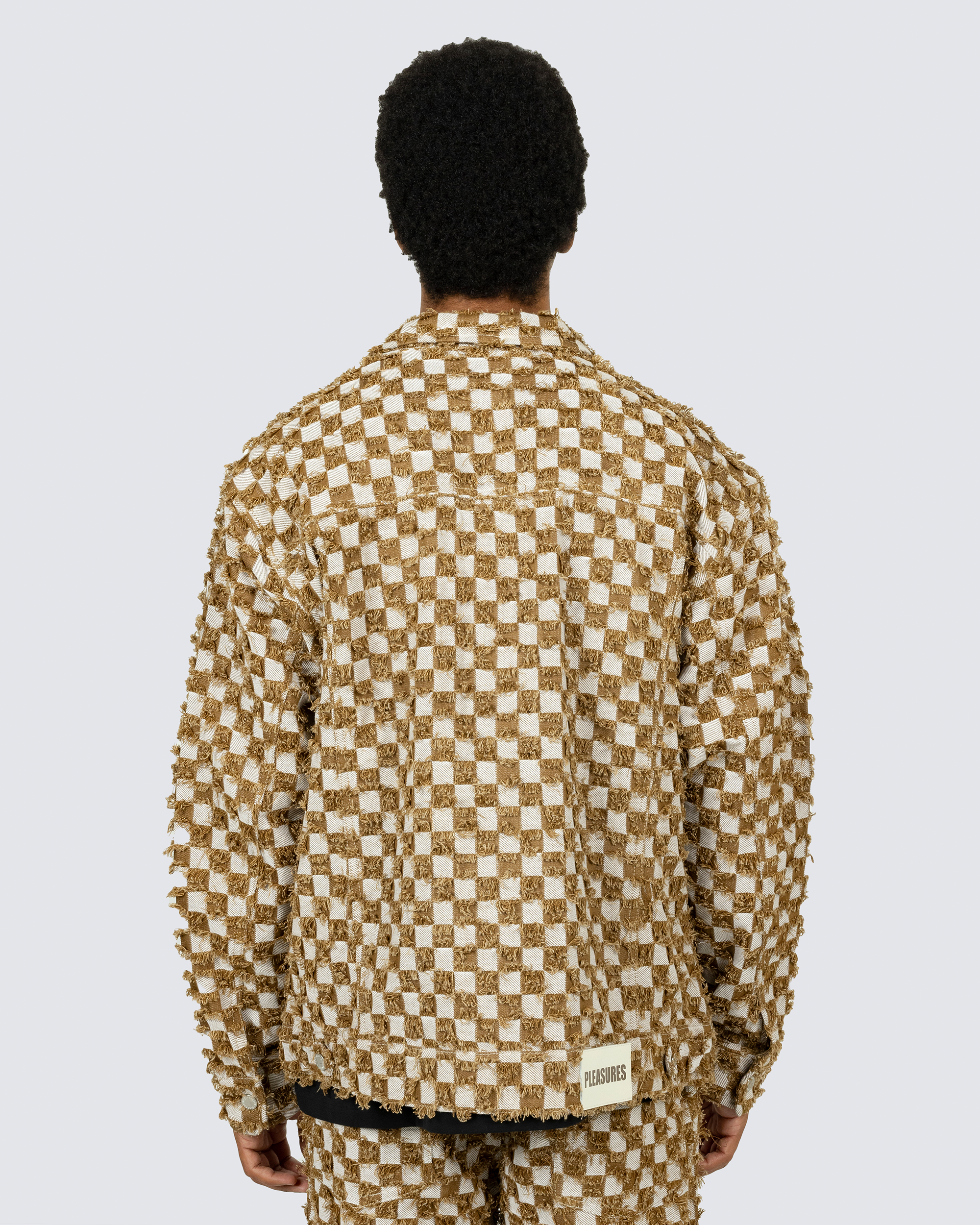 Curfew Checker Trucker Jacket - Brown