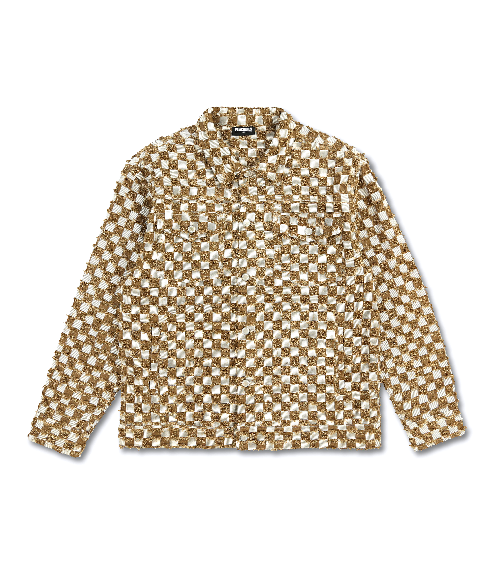 Curfew Checker Trucker Jacket - Brown