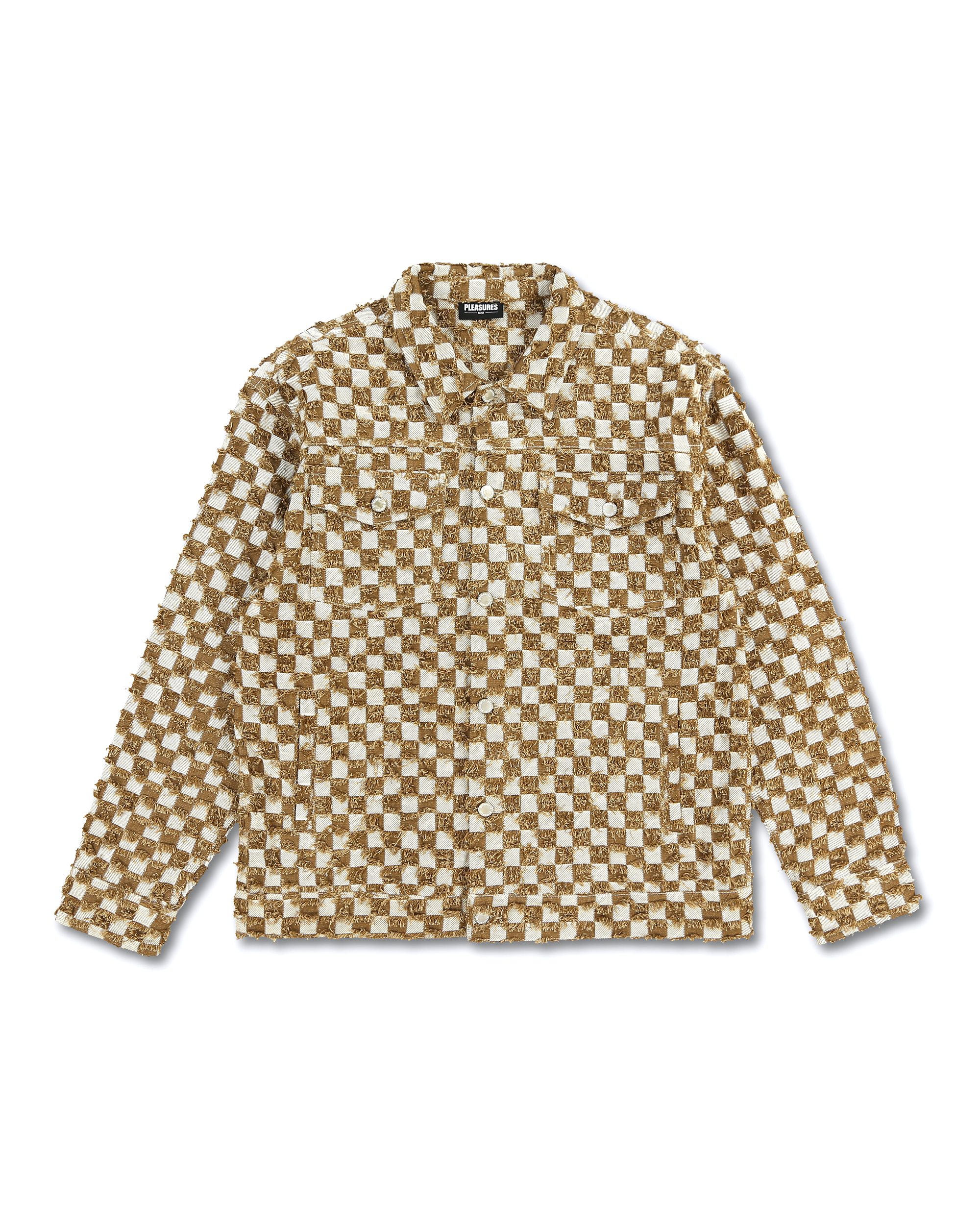 Curfew Checker Trucker Jacket - Brown