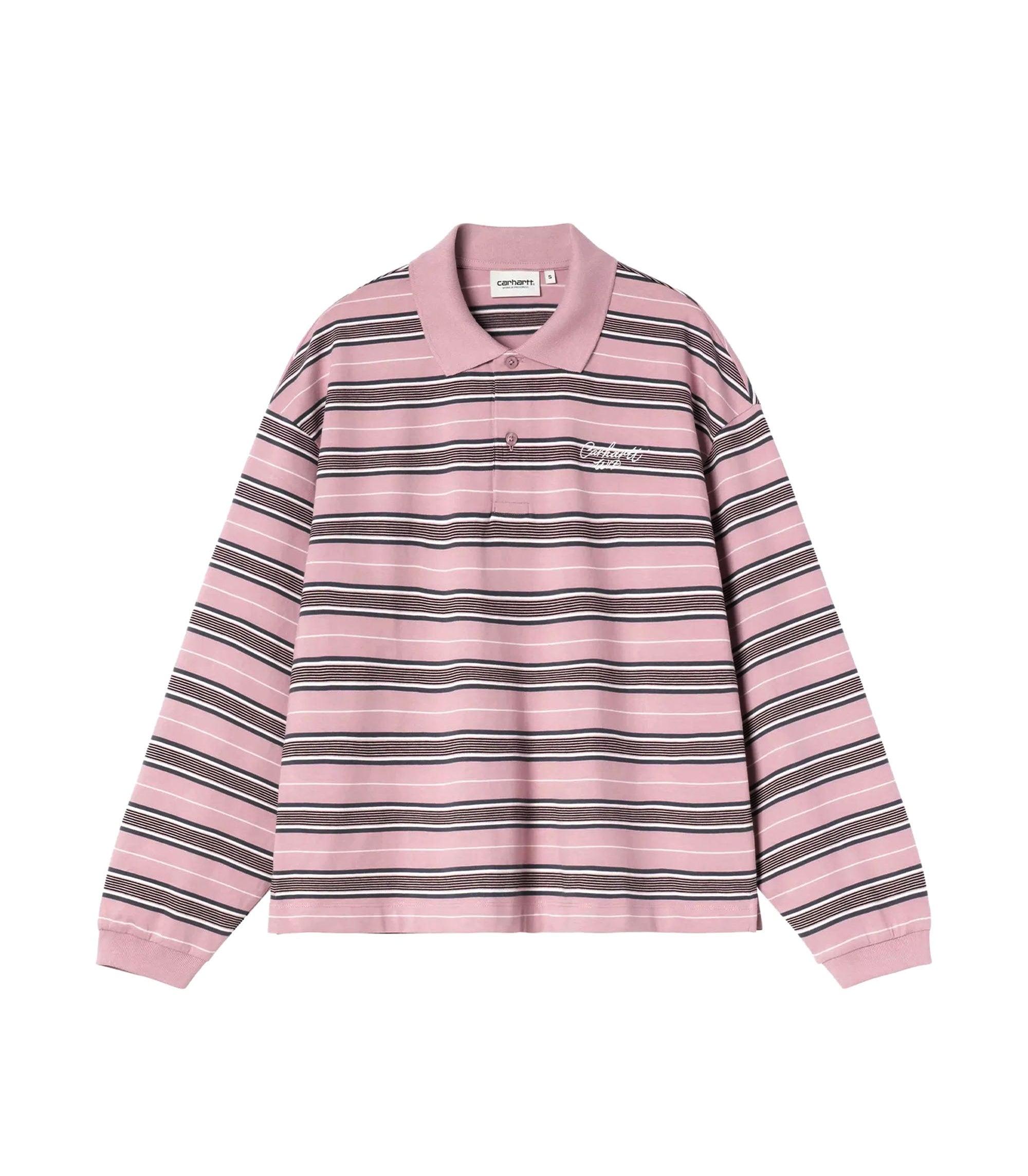 Women's L/S Bronson Polo - Bronson Stripe / Hortensia