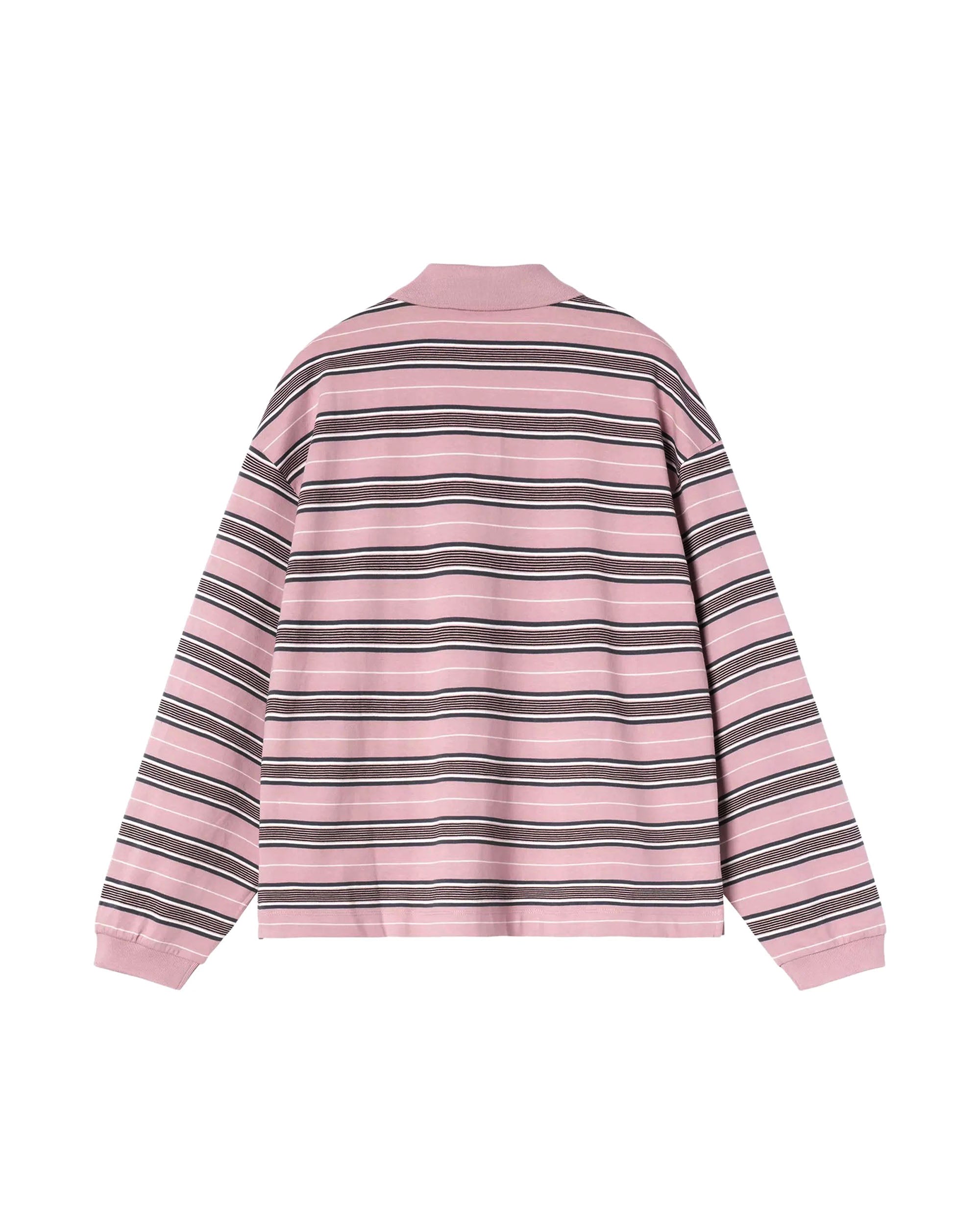 Women's L/S Bronson Polo - Bronson Stripe / Hortensia