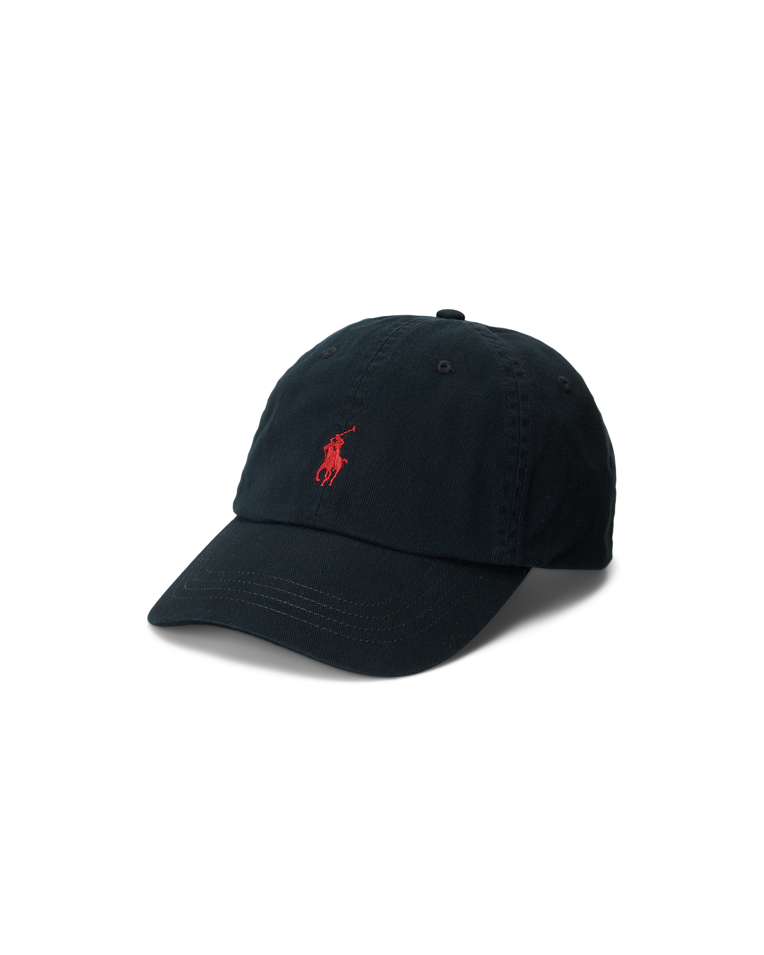 Embroidered Sports Cap - Black / Red