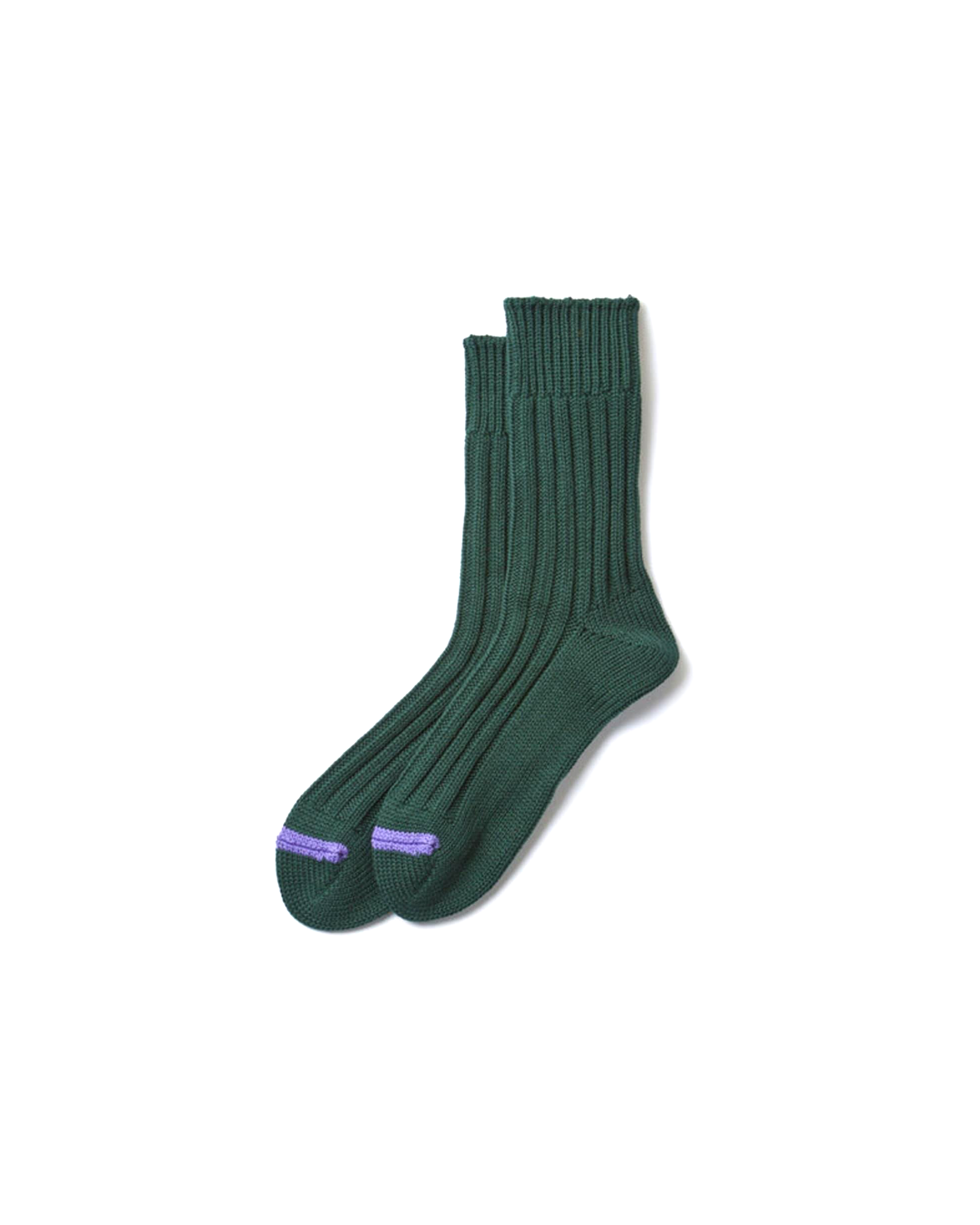 Low Gauge Mid Sock - Dark Green / Purple