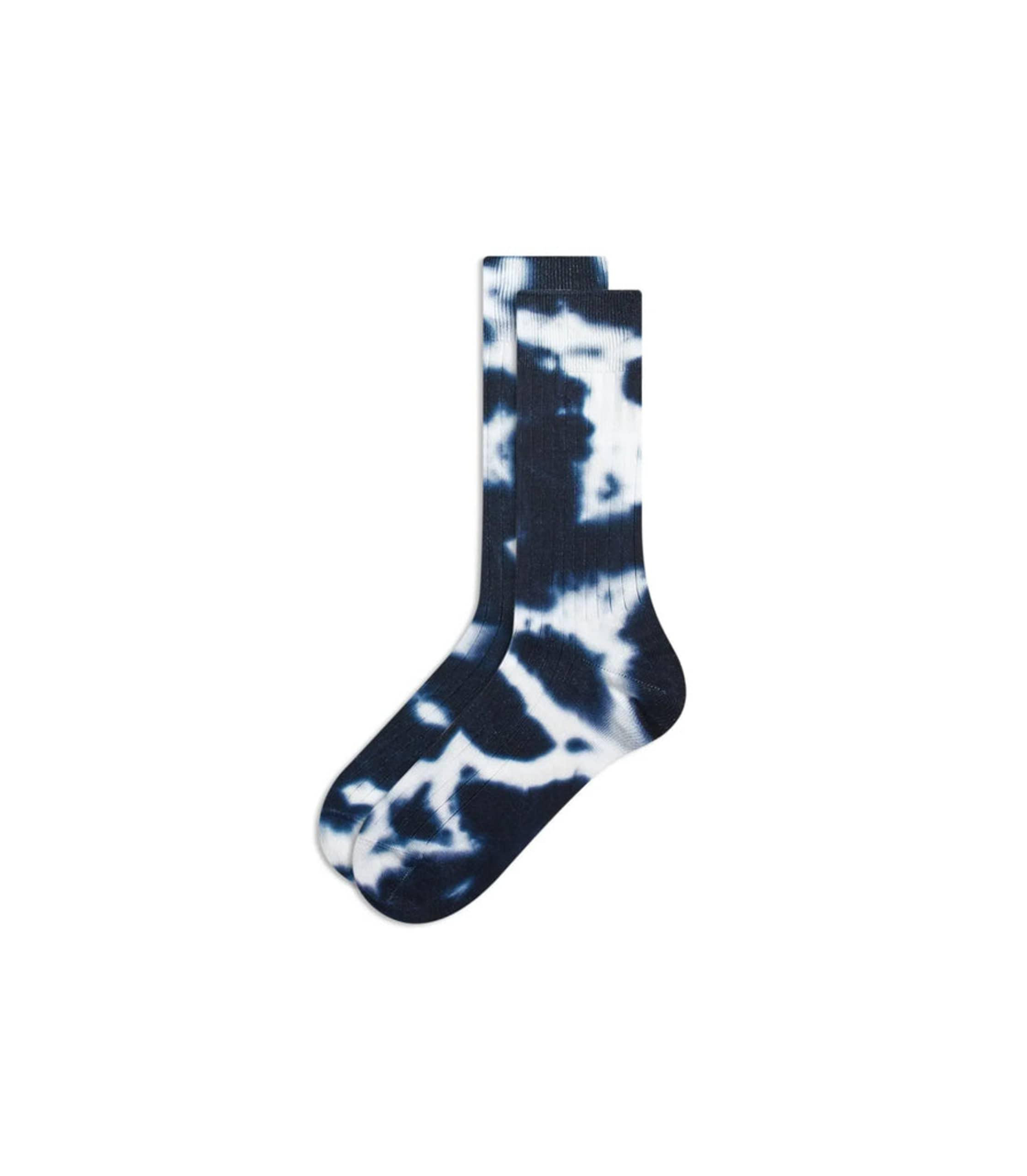 Low Gauge Tie Dye Mid Sock - Navy / White