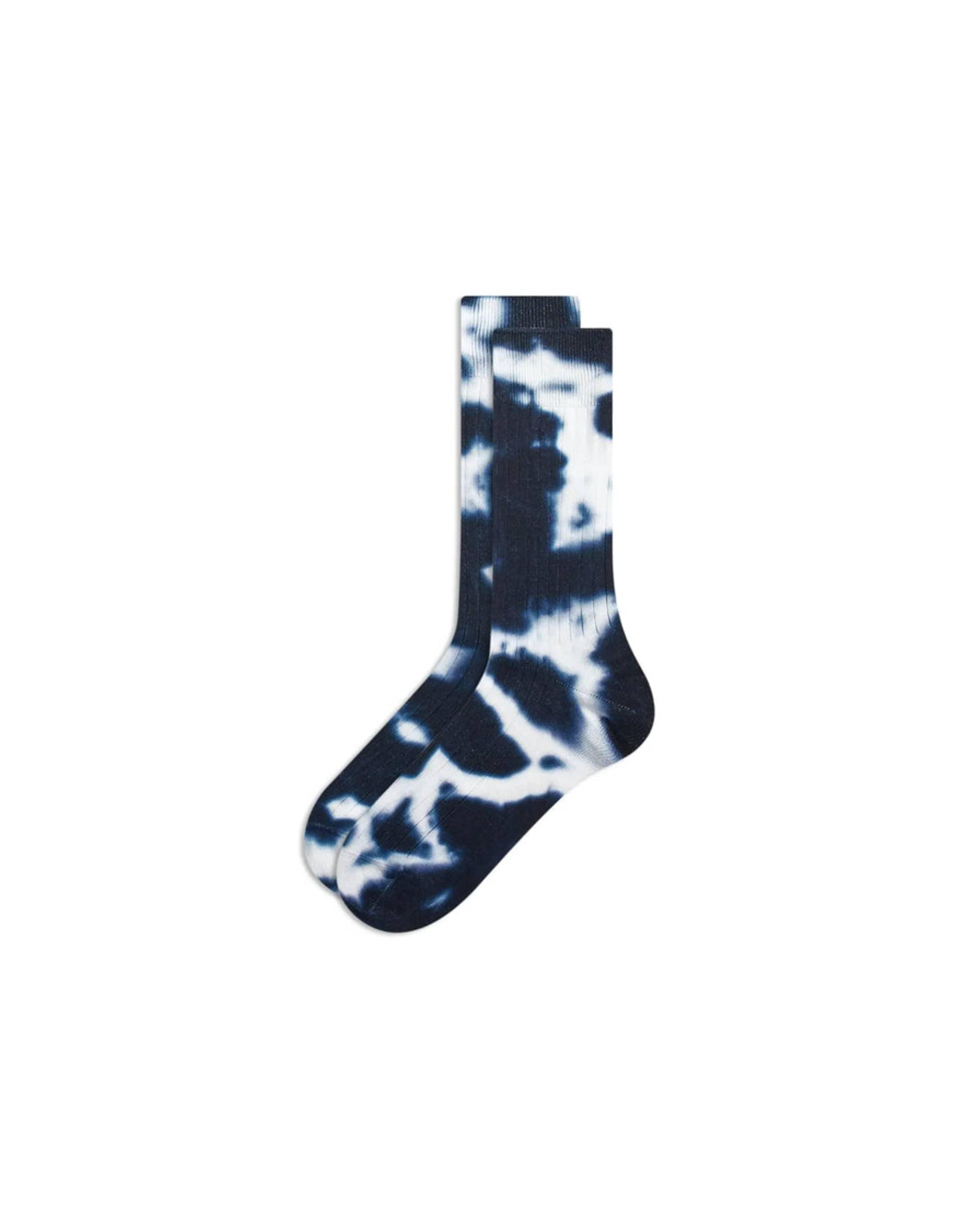 Low Gauge Tie Dye Mid Sock - Navy / White