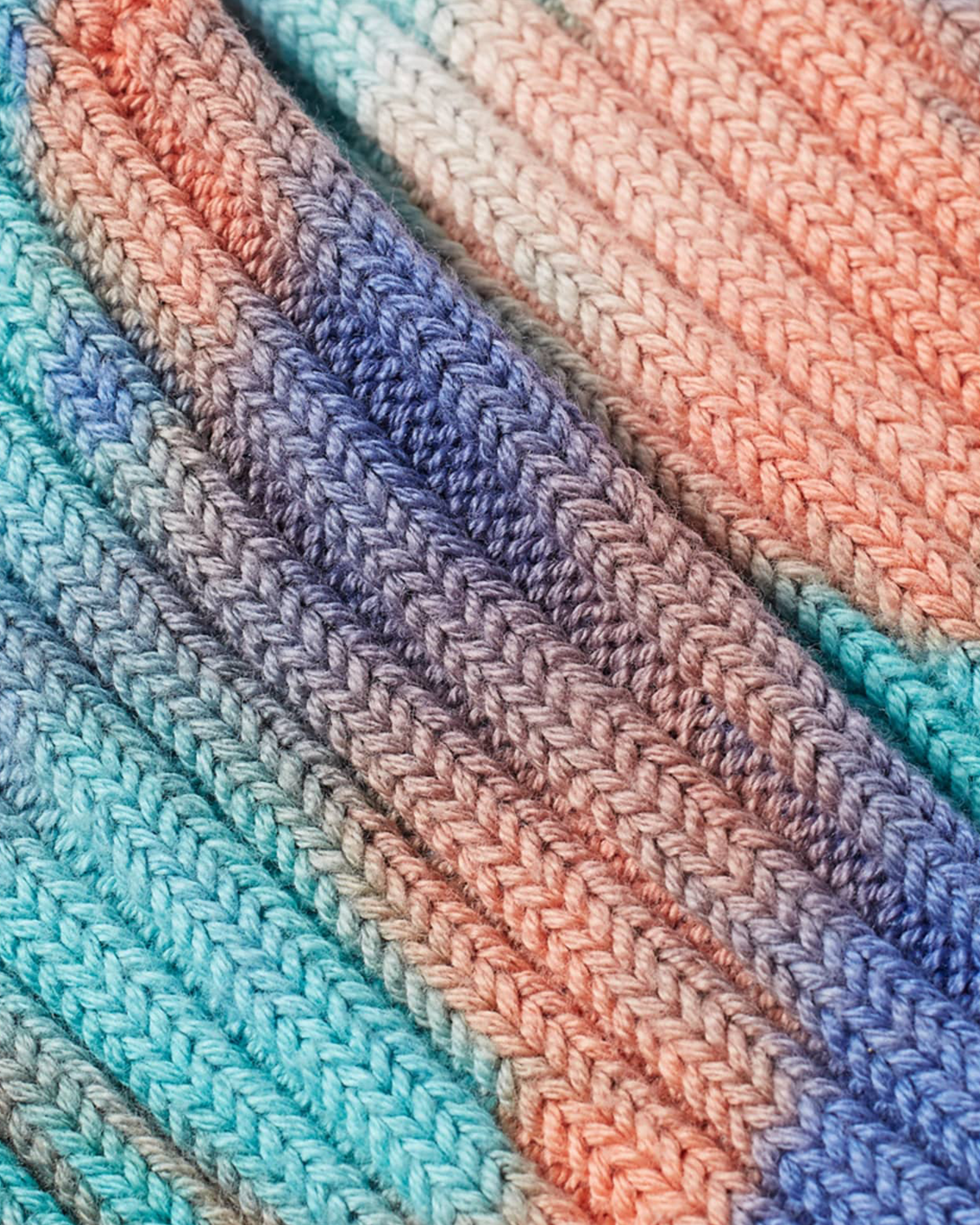 Low Gauge Tie Dye Mid Sock - Blue / Orange / Aqua