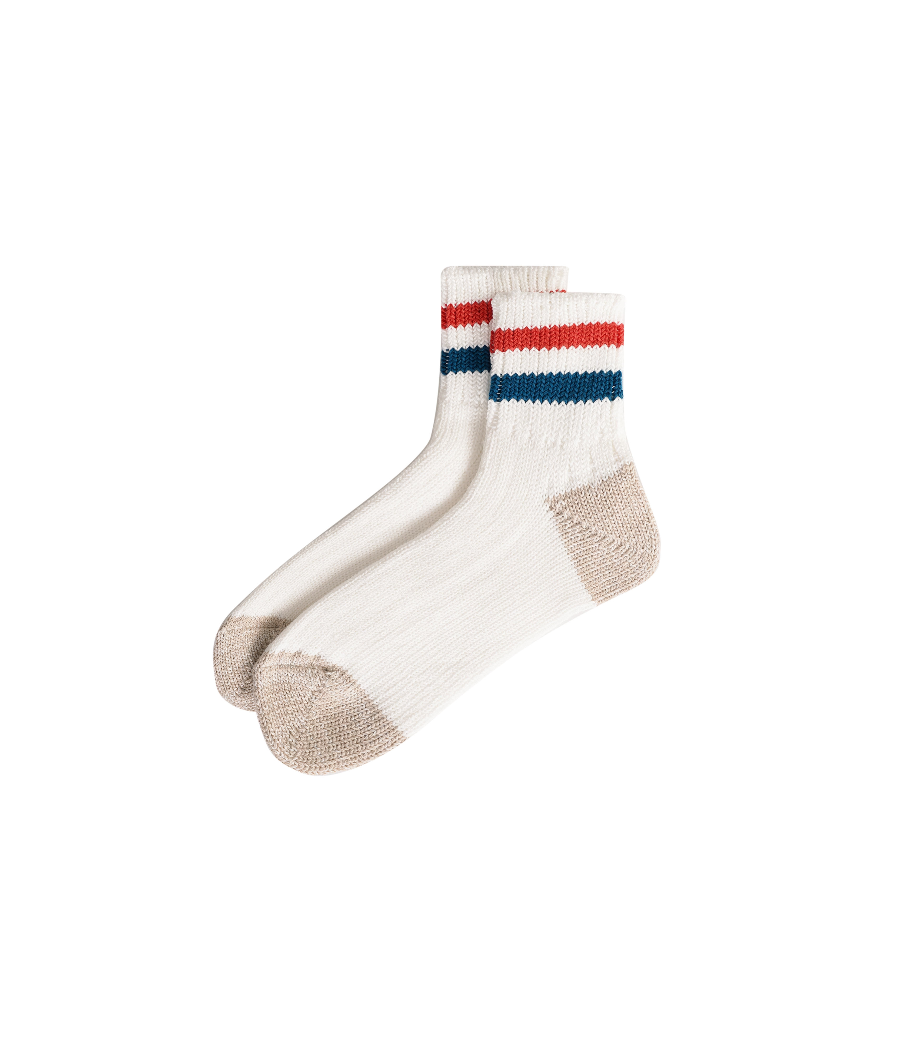 Coarse Ribbed Oldschool Ankle Sock - Red / Blue