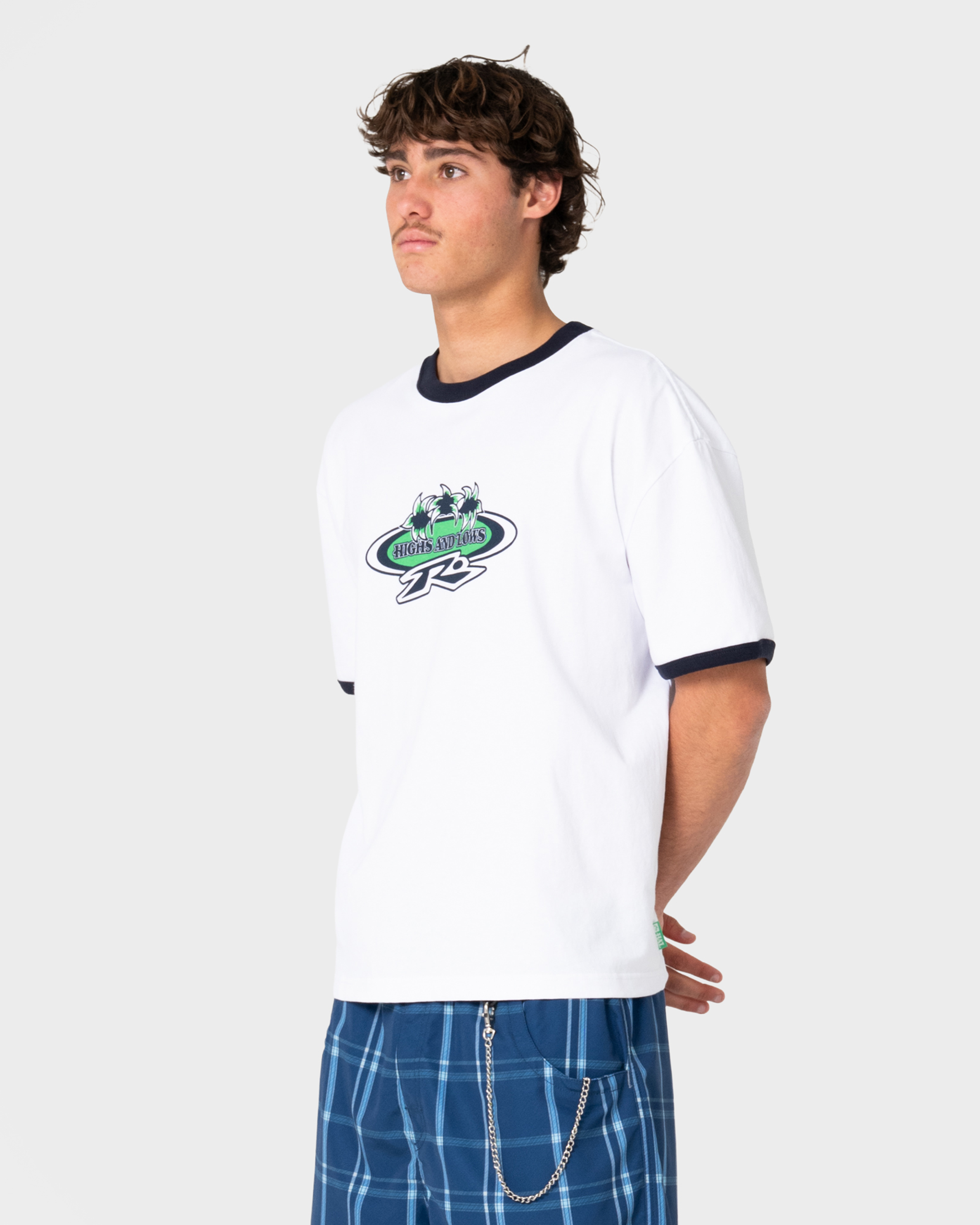 Rusty Coastal Clash Ringer T-Shirt - White