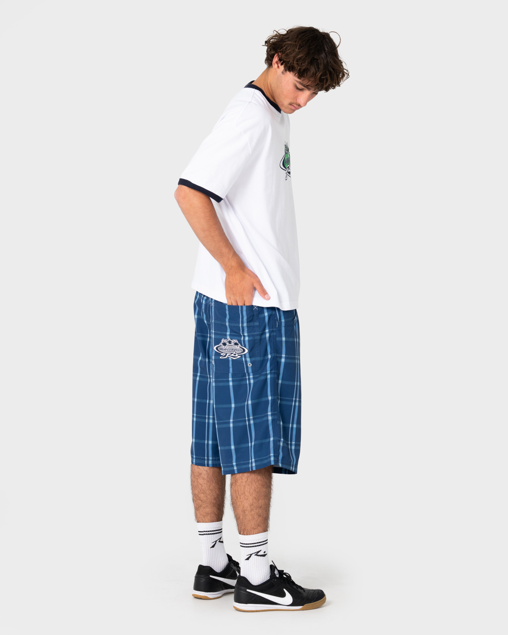 Rusty Big Manu Elastic Waist Boardshort - Dark Blue