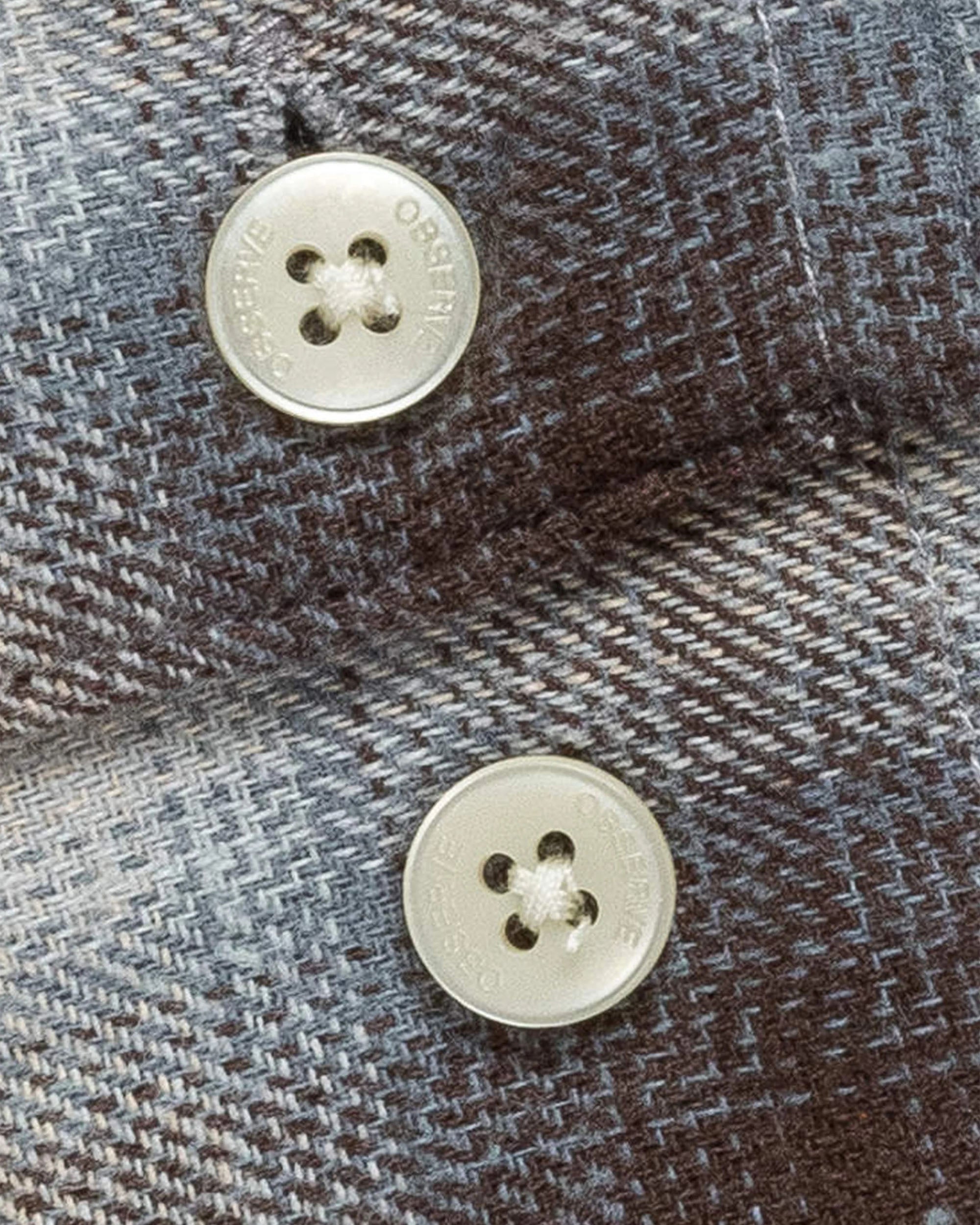 Plaid Panel Flannel Shirt - Beige / Blue