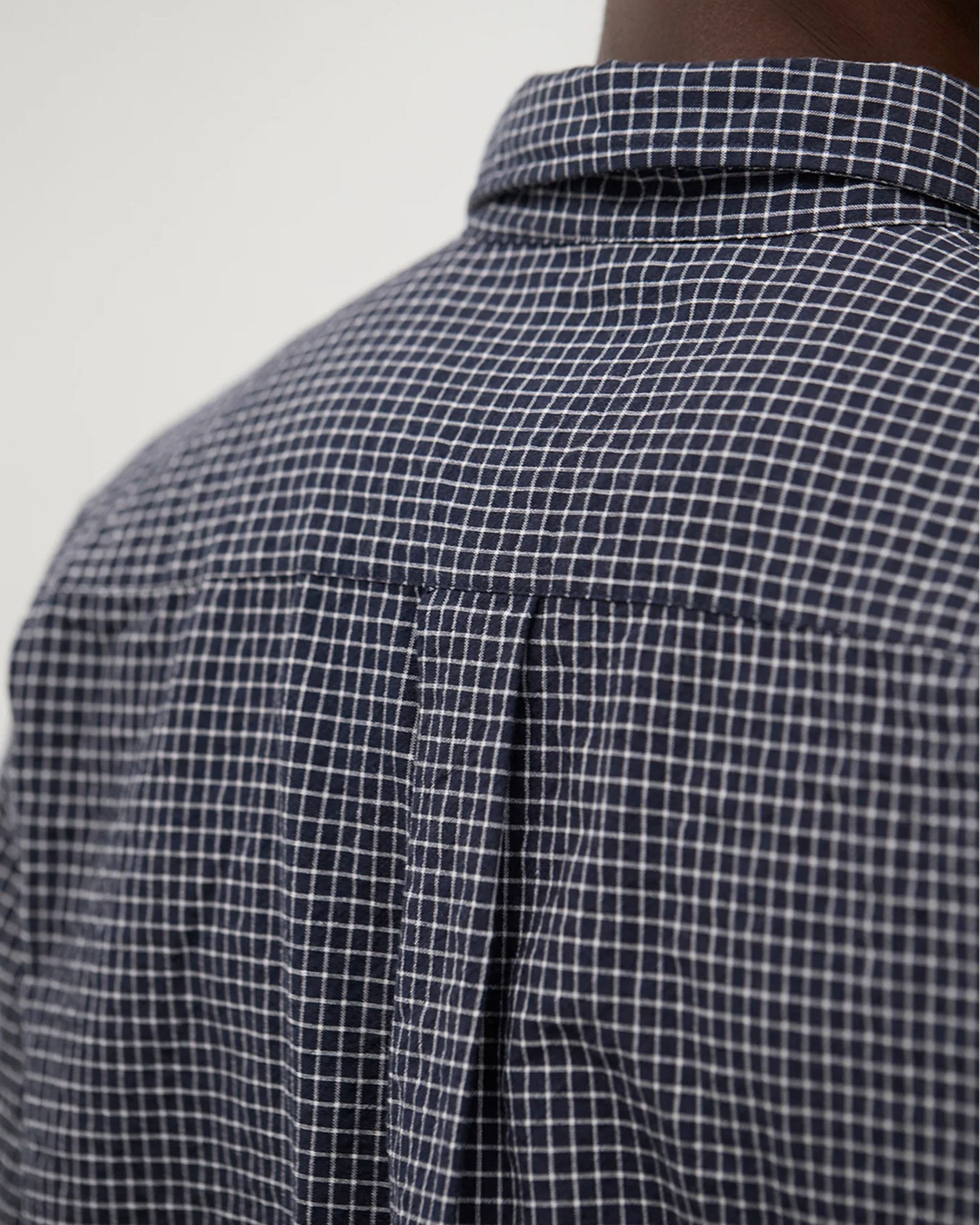 Norse Projects Espevik Check Oversized Shirt - Dark Navy | HIGHS