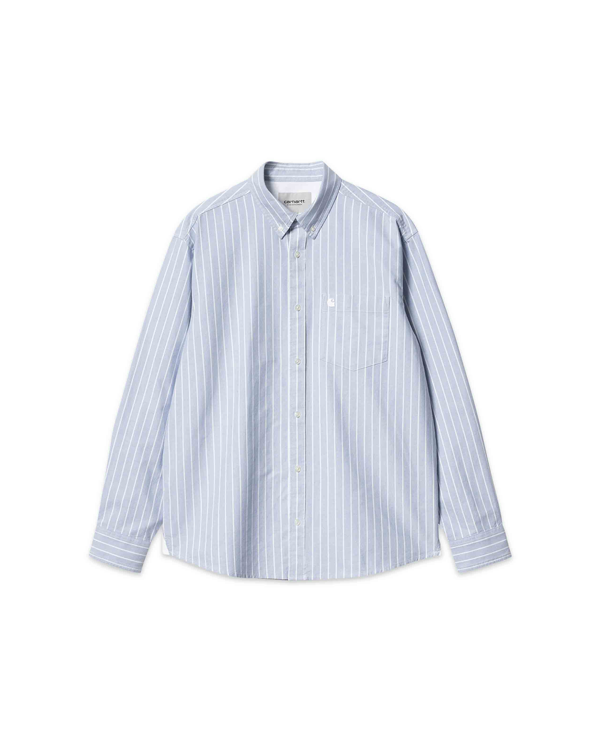 L/S Dowlen Shirt - Dowlen Stripe Bleach / White