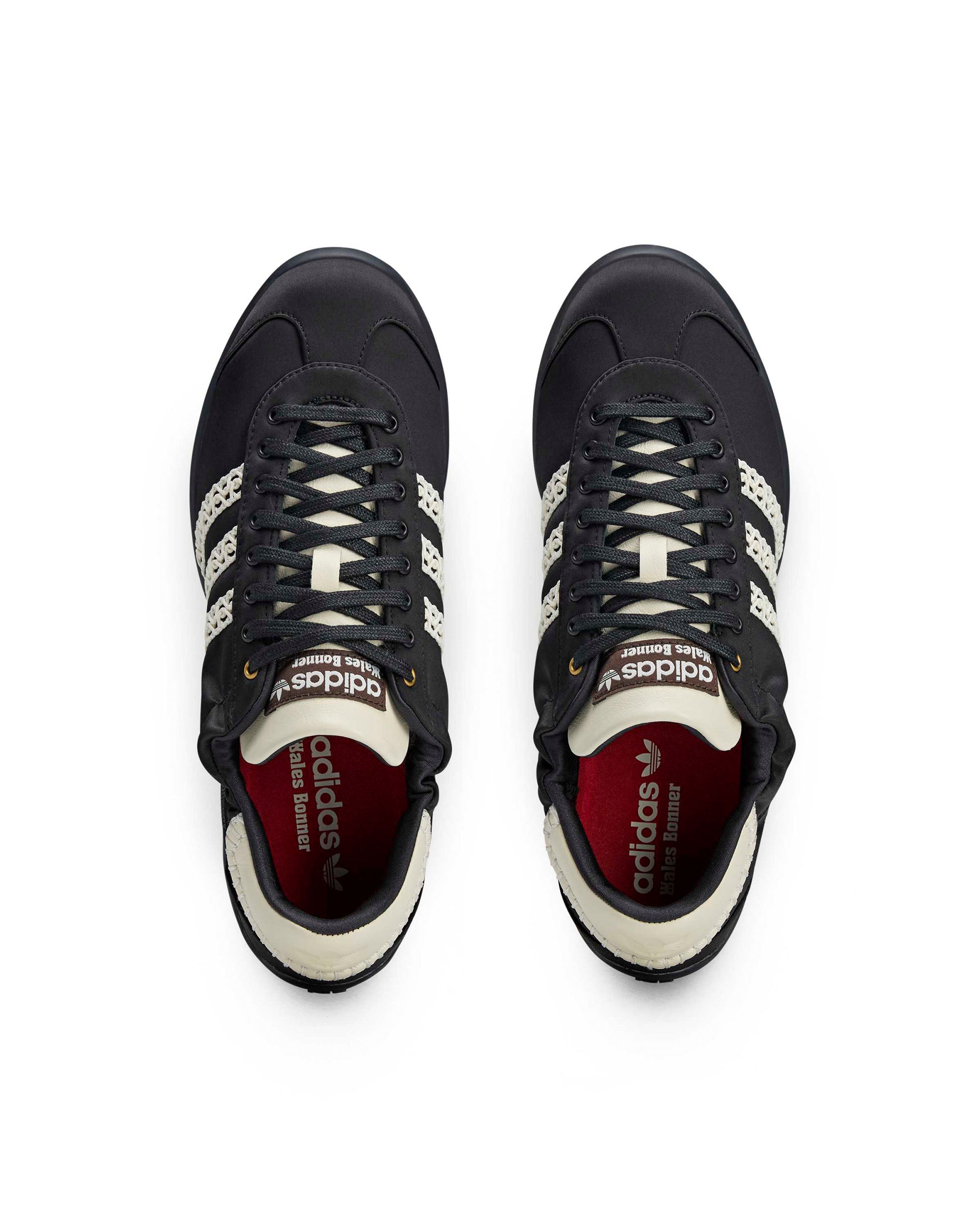 Wales Bonner Karintha Low Satin - Black / Dark Brown / Crew White