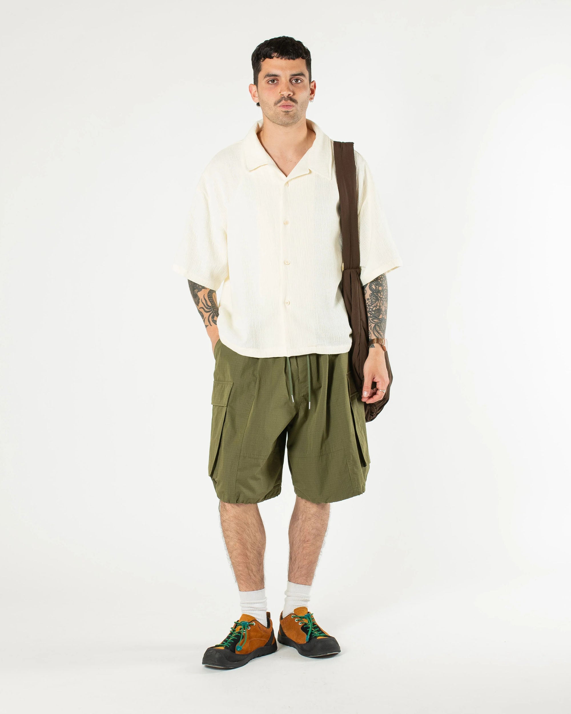 Ripstop Balloon Cargo Shorts - Khaki