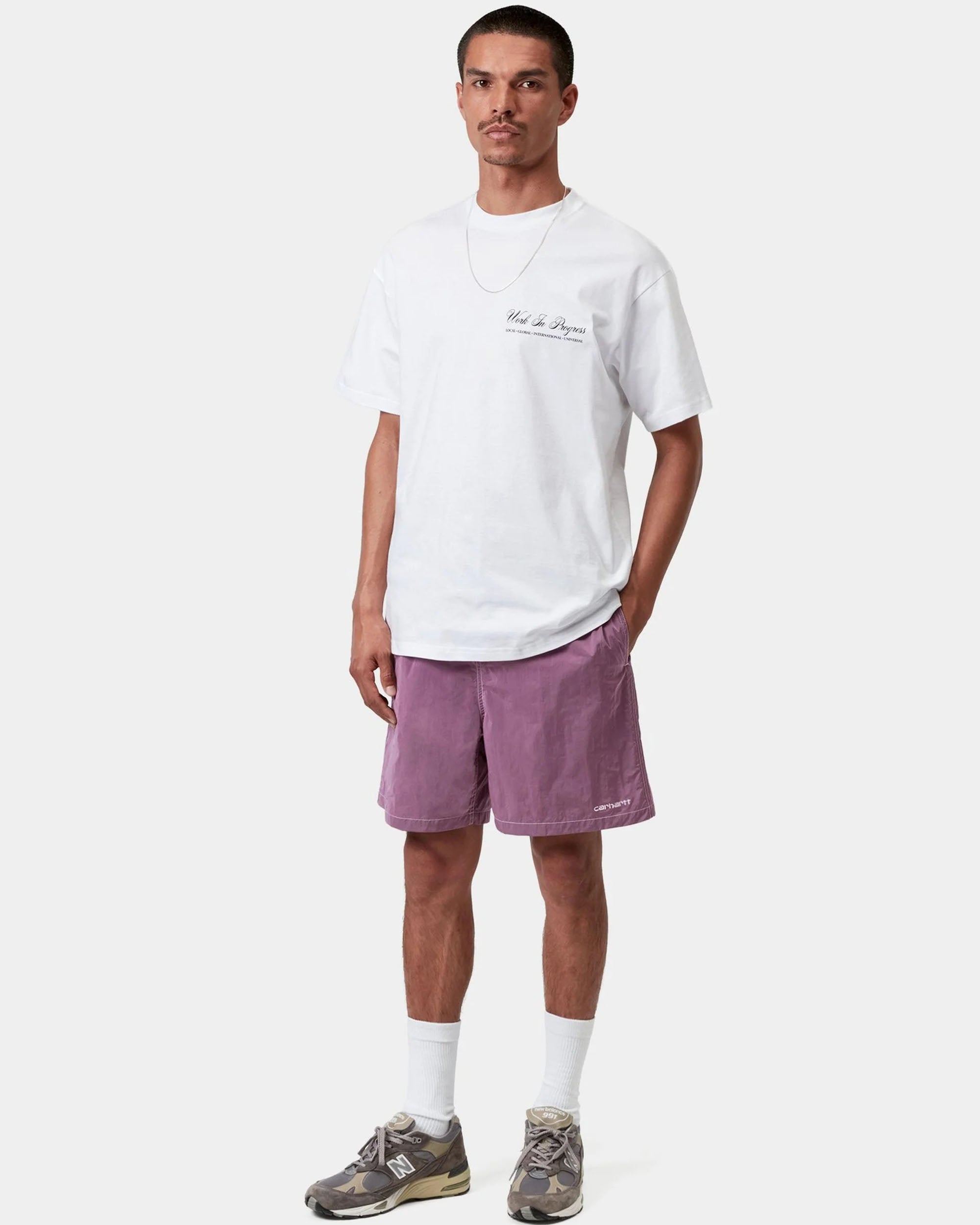 Canby Swim Trunks - Gentle Purple / White