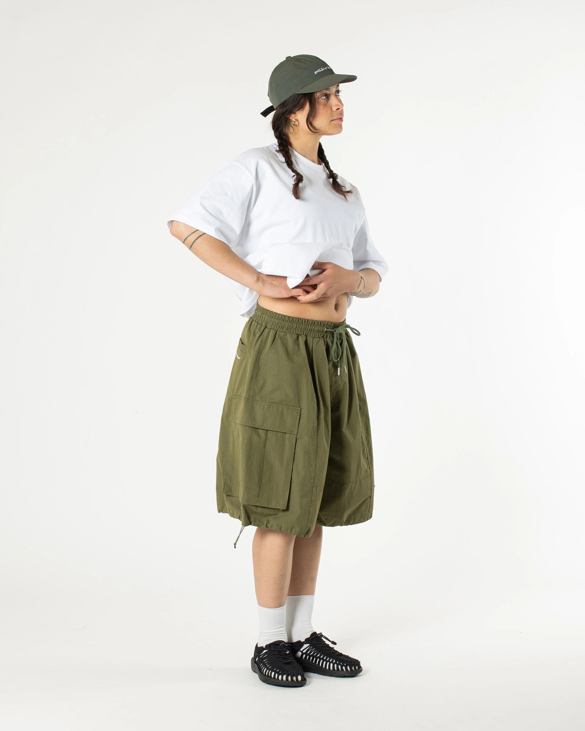 Ripstop Balloon Cargo Shorts - Khaki