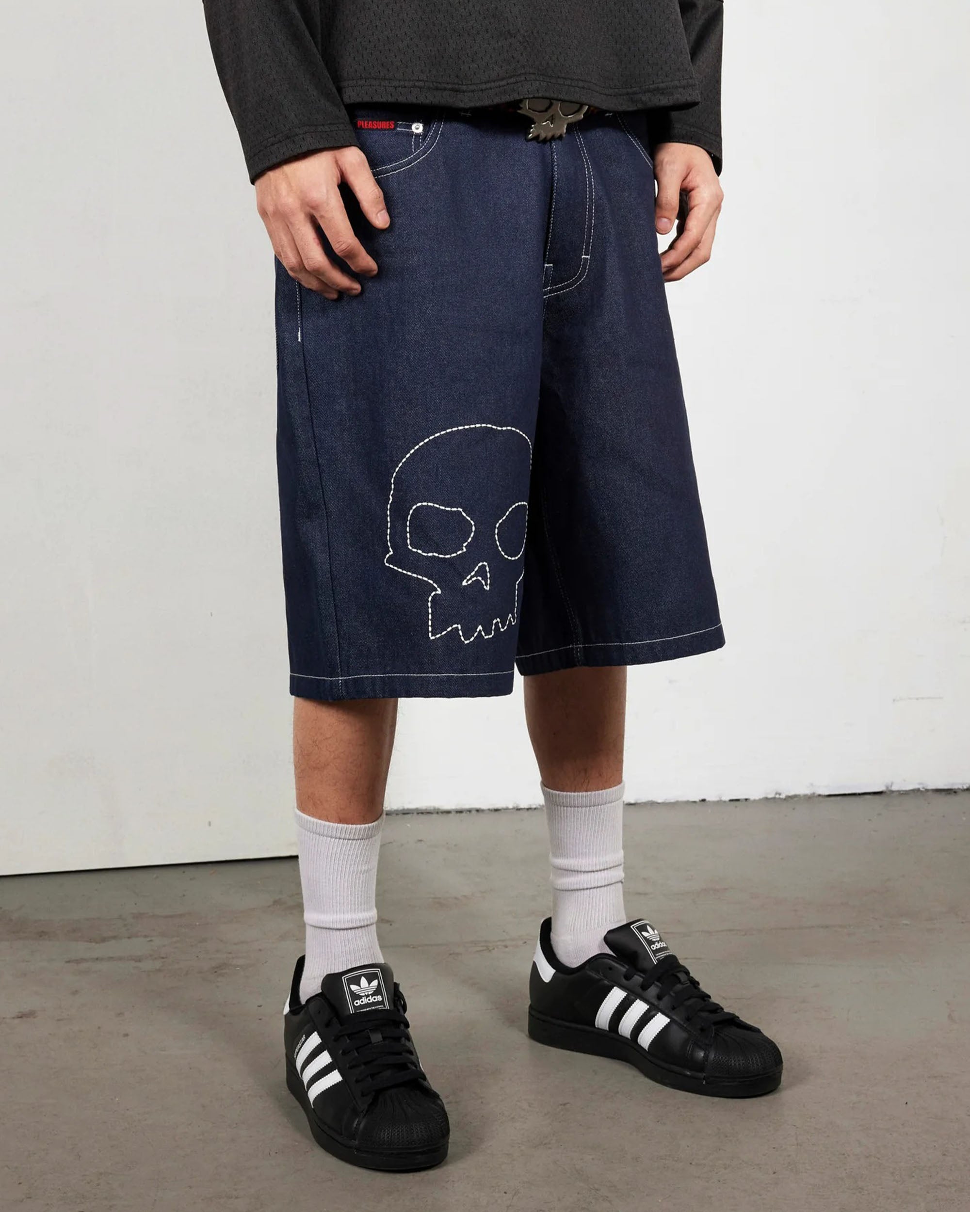 Skull Jorts - Raw Denim