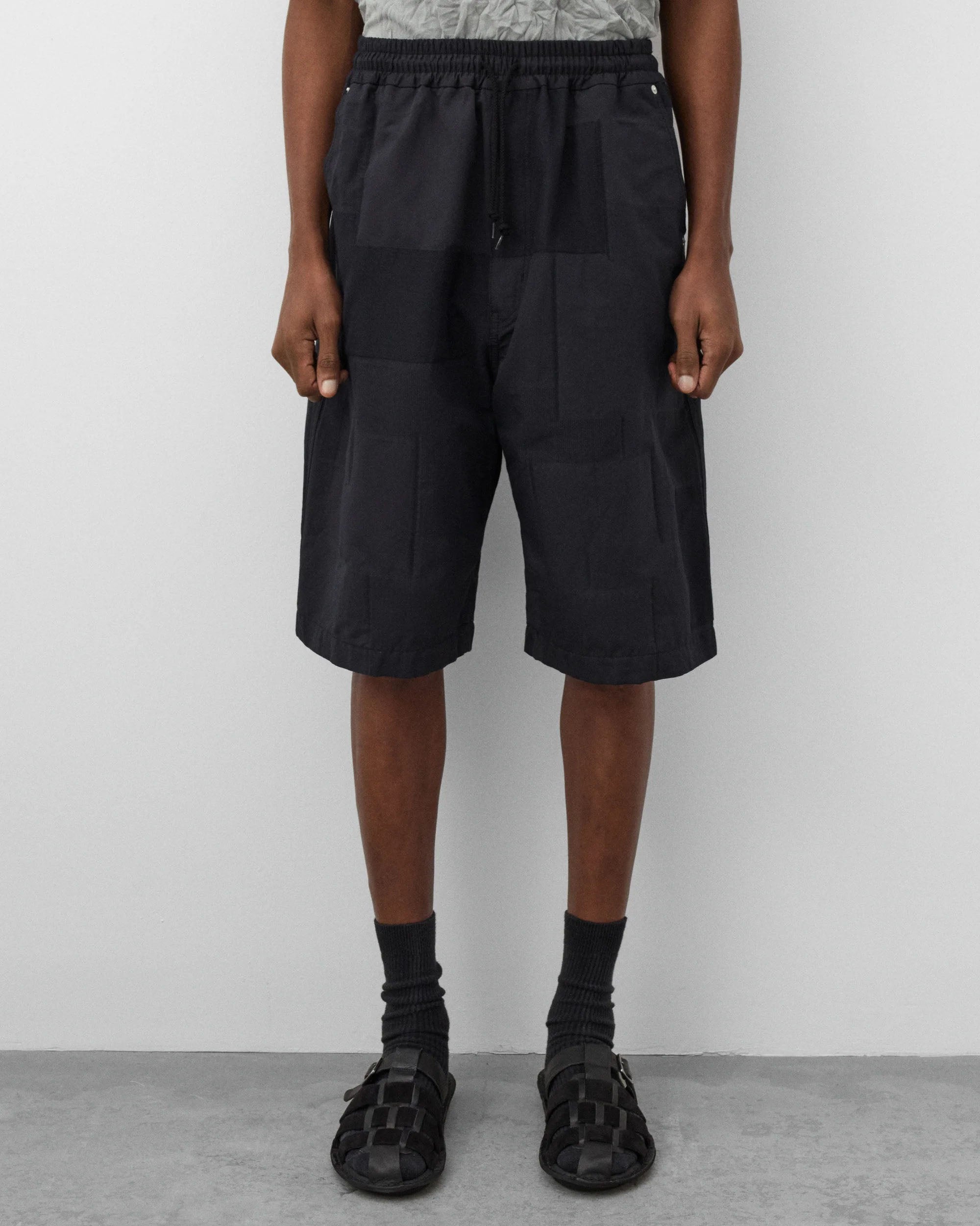 COMME des GARÇONS HOMME Patchwork Shorts - Navy | HIGHS AND LOWS