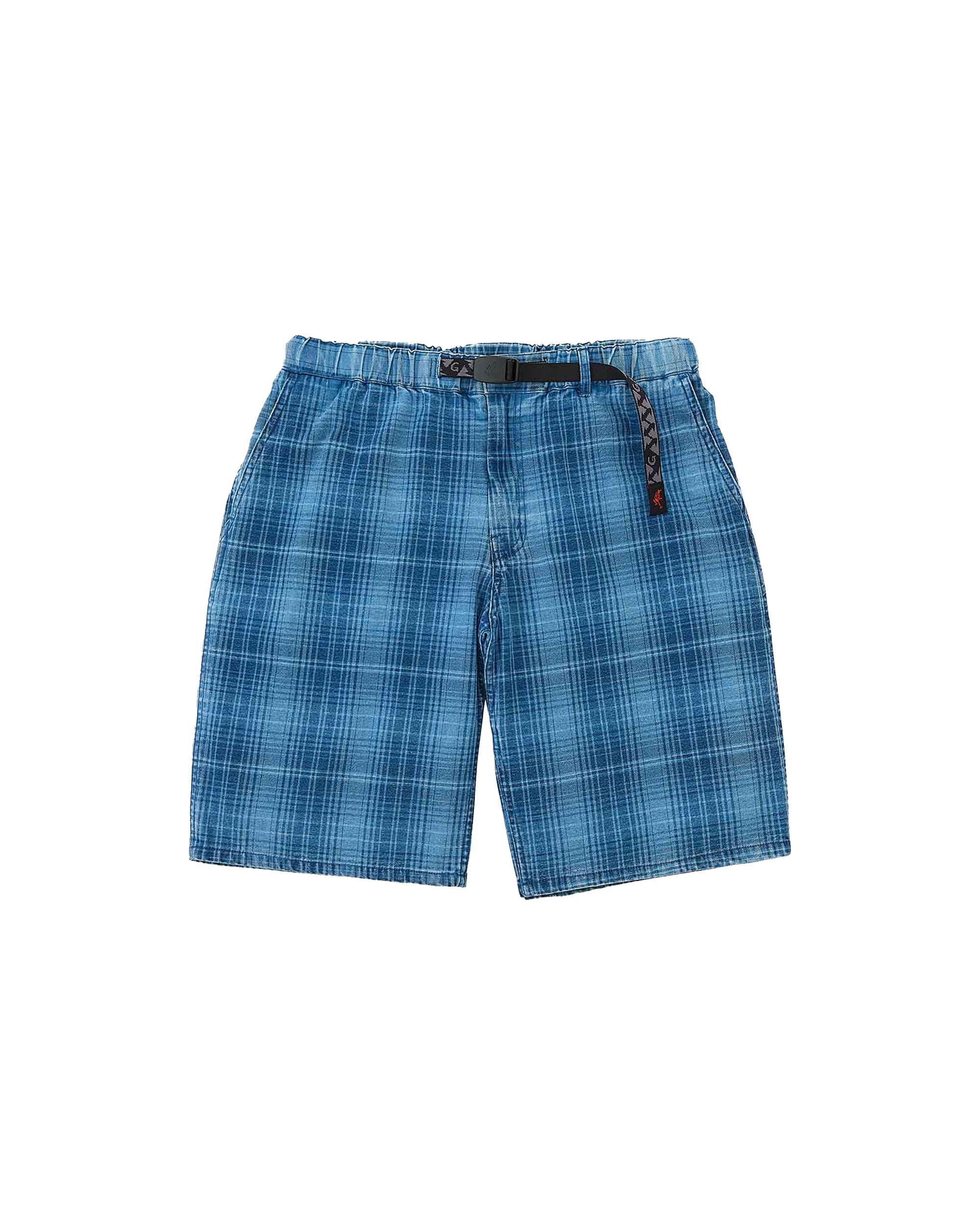 Lagoon Short Denim Plaid - Indigo Checkered Plaid
