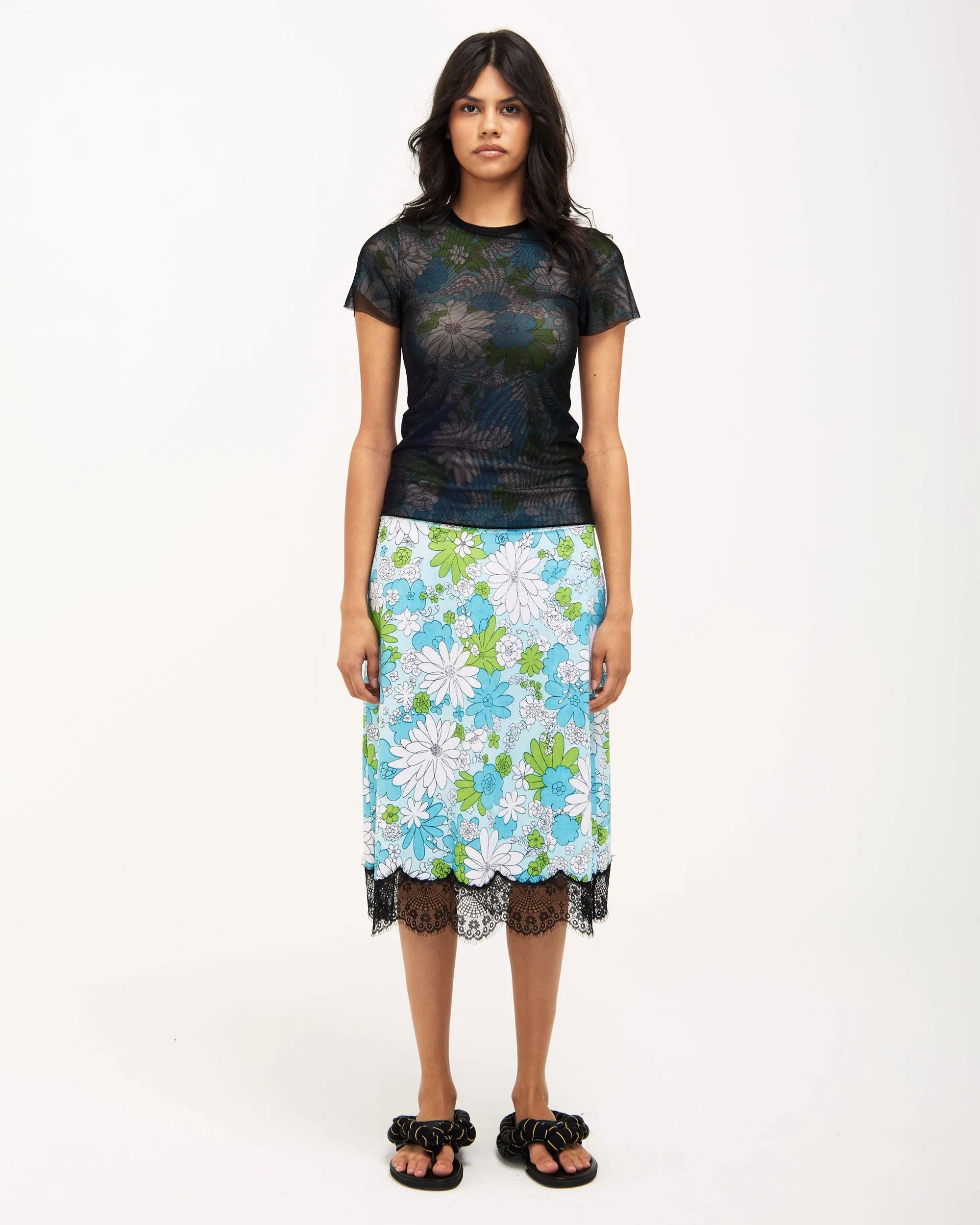 Print Slip Skirt - Floral