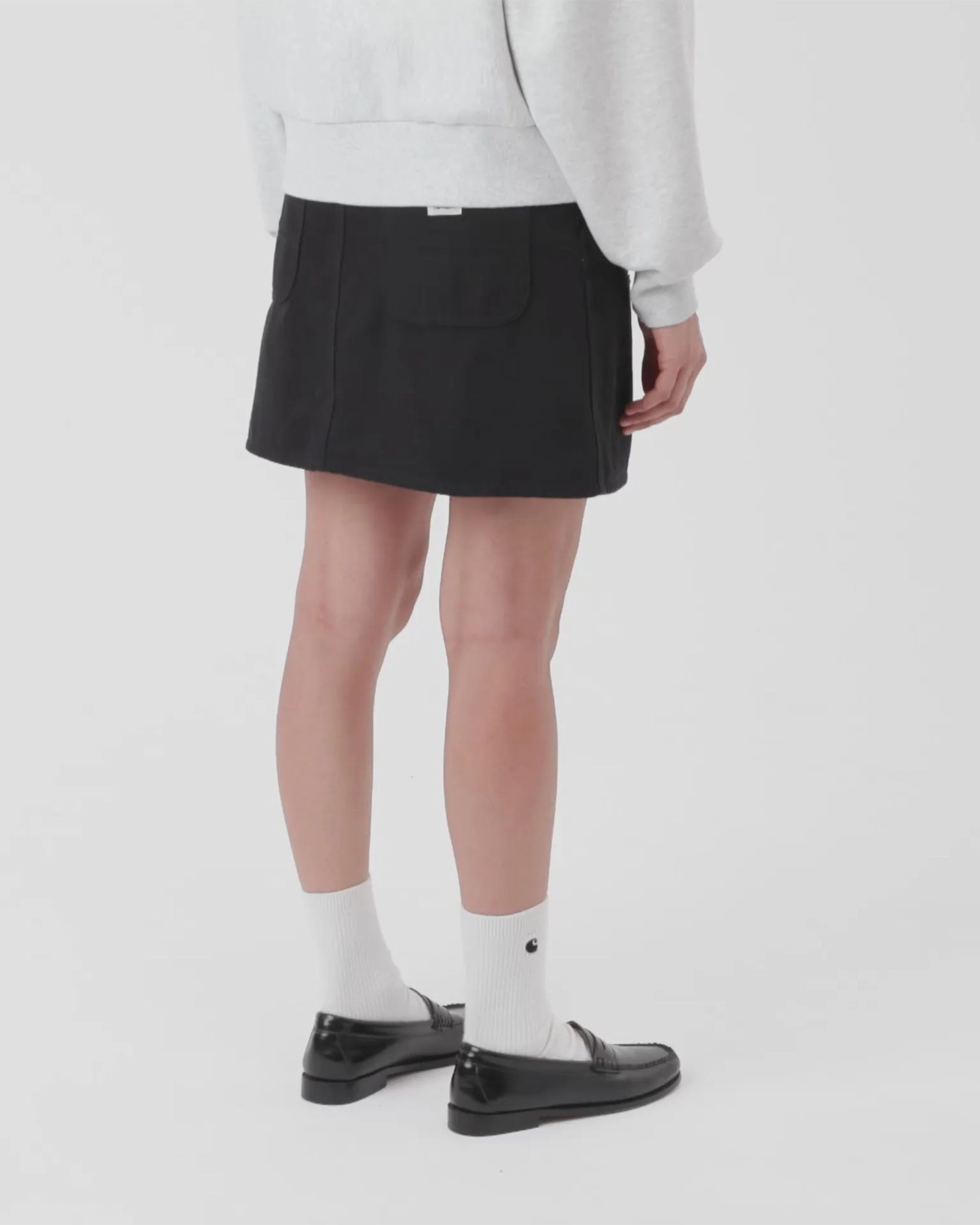 Maeve Double Knee Skirt - Black Stone Washed