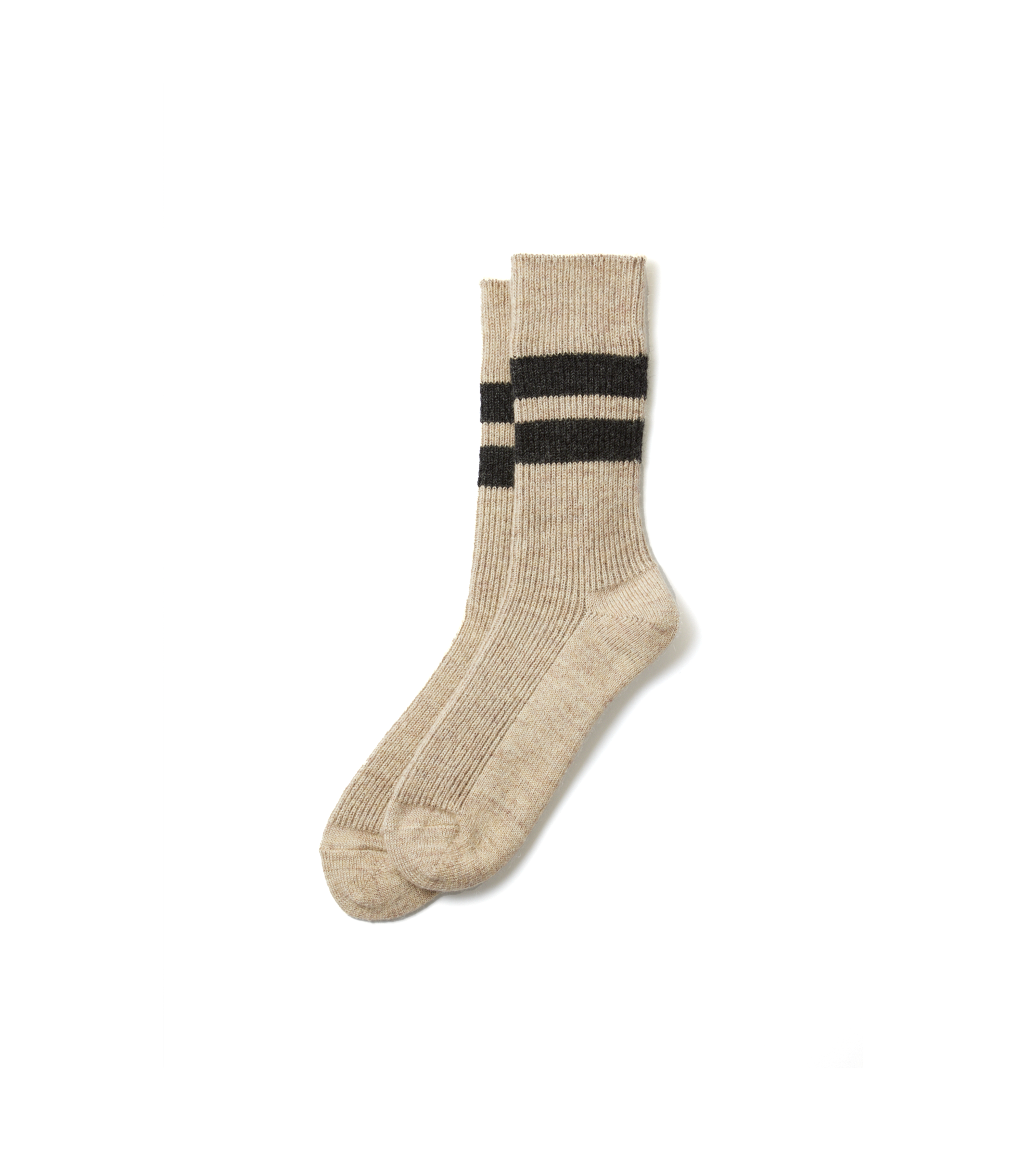 Brushed Mohair Crew Socks - Raw Beige