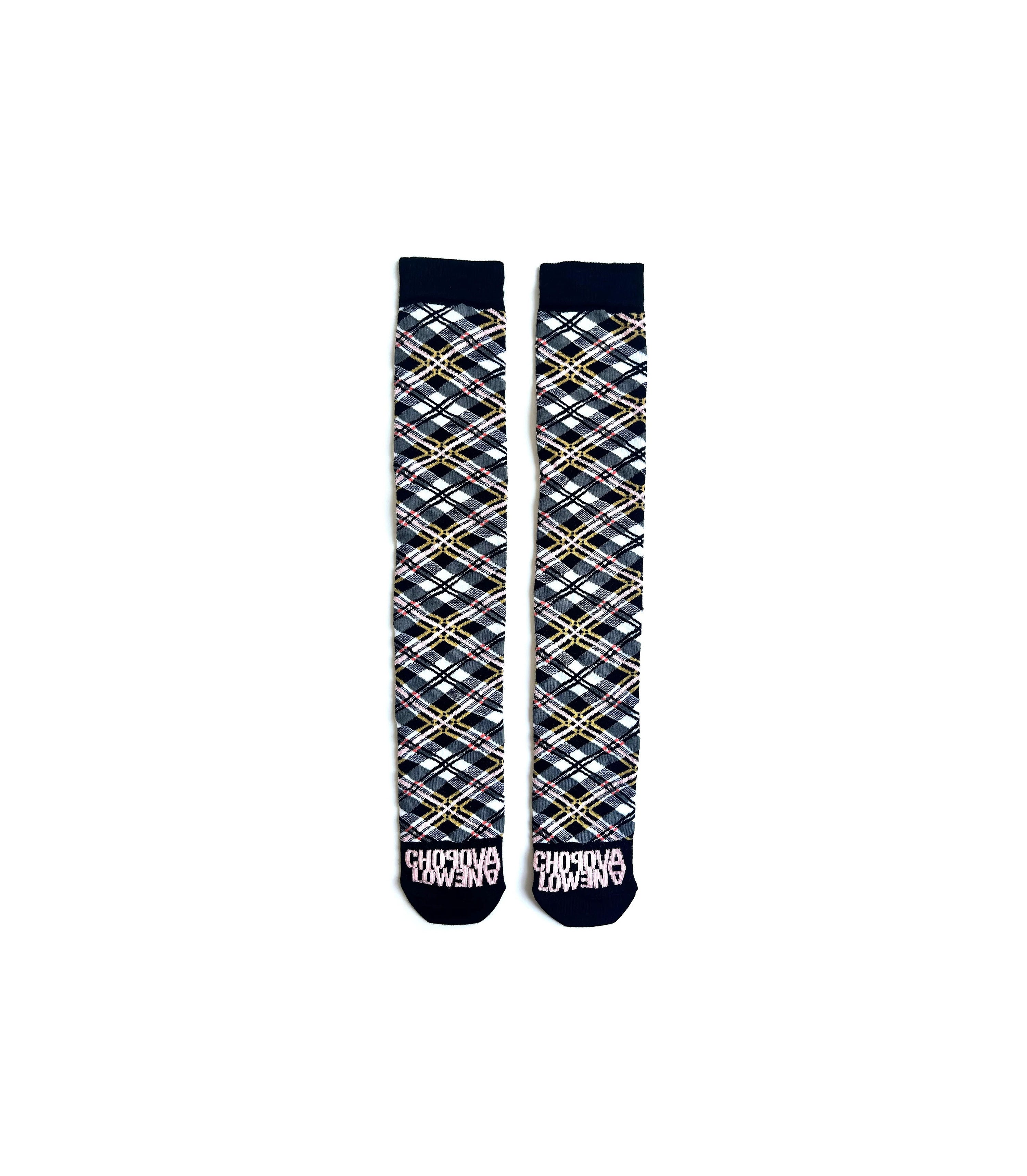 Preppy Plaid Long Socks - Multi