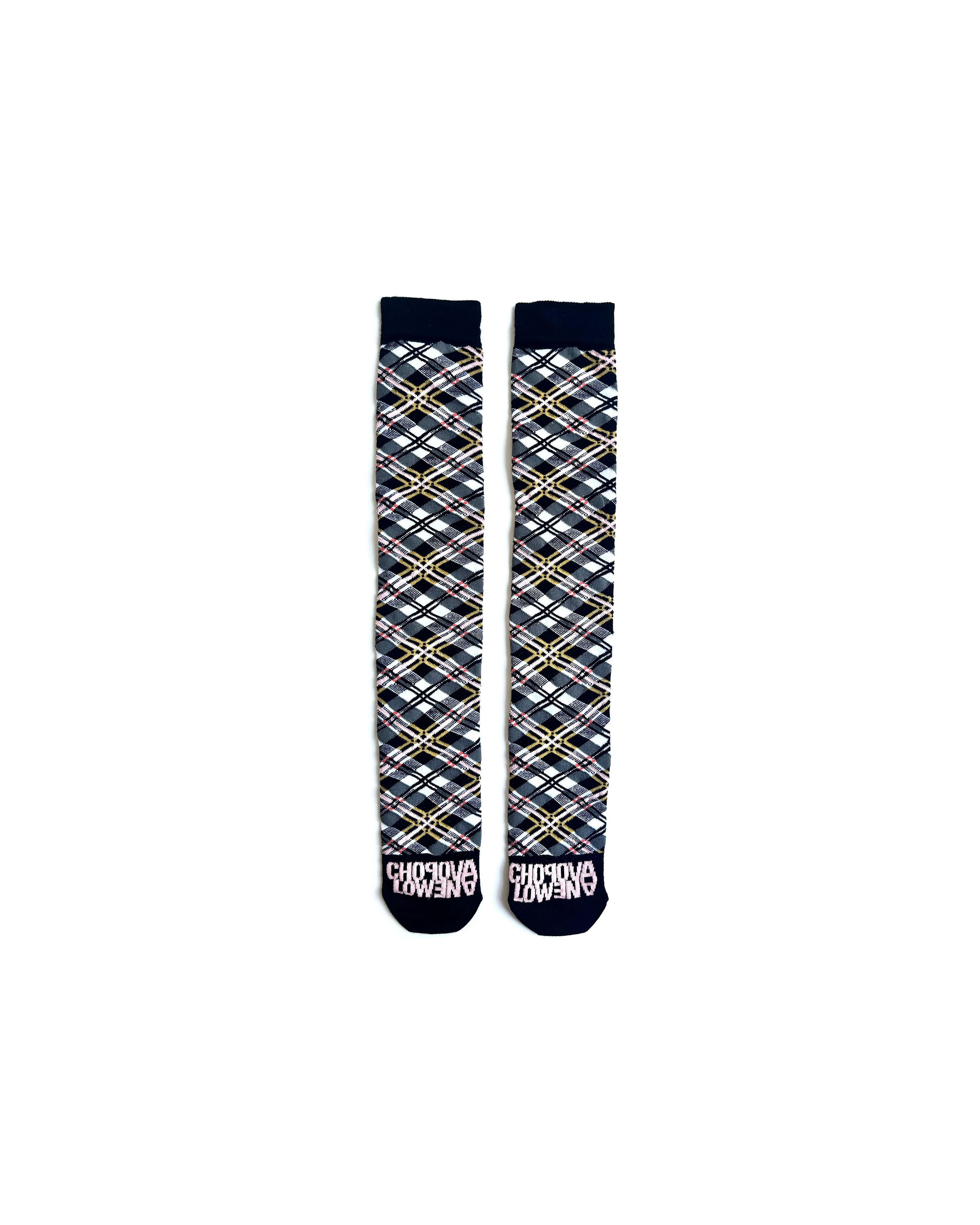 Preppy Plaid Long Socks - Multi