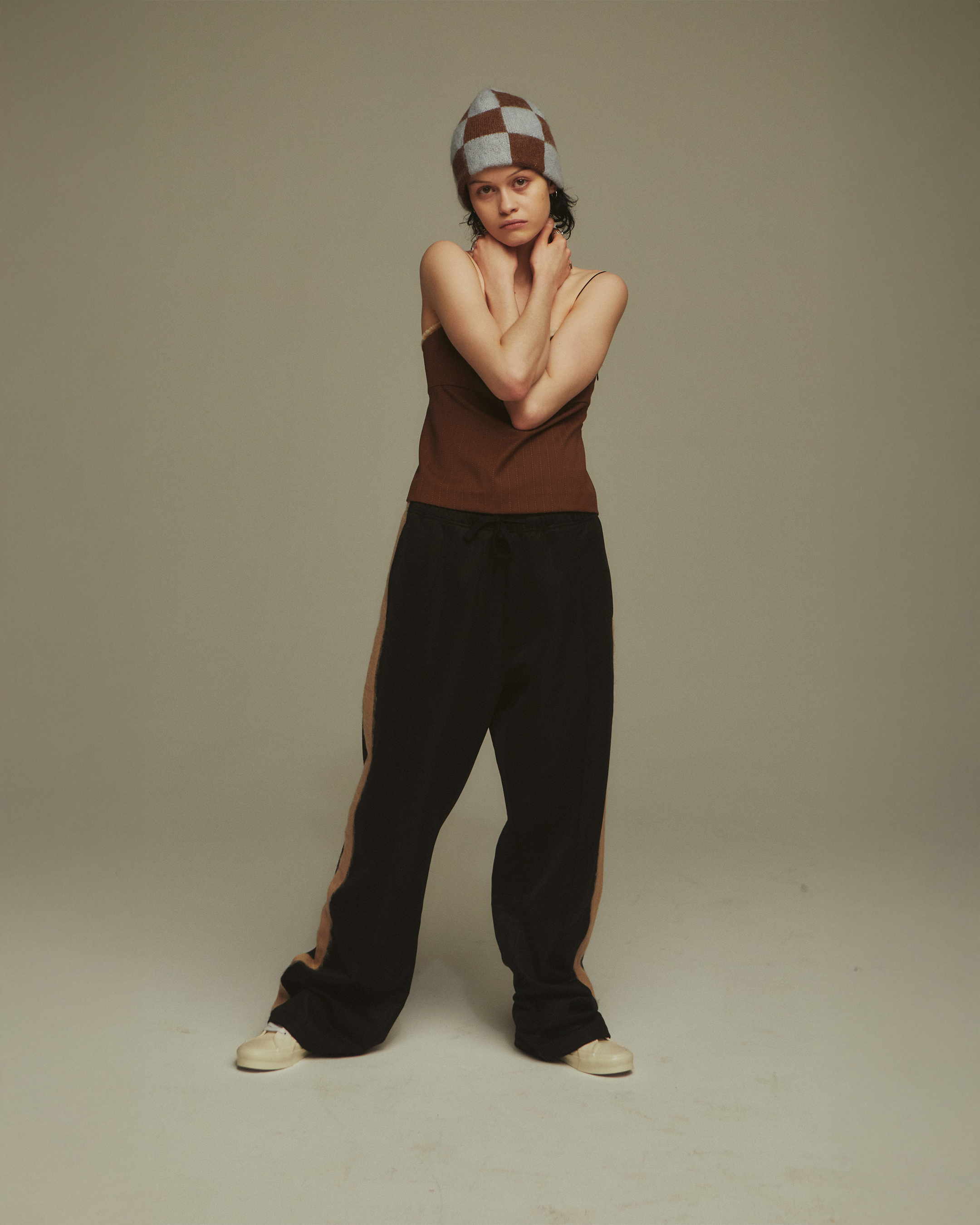 Slip Top - Brown Pinstripe