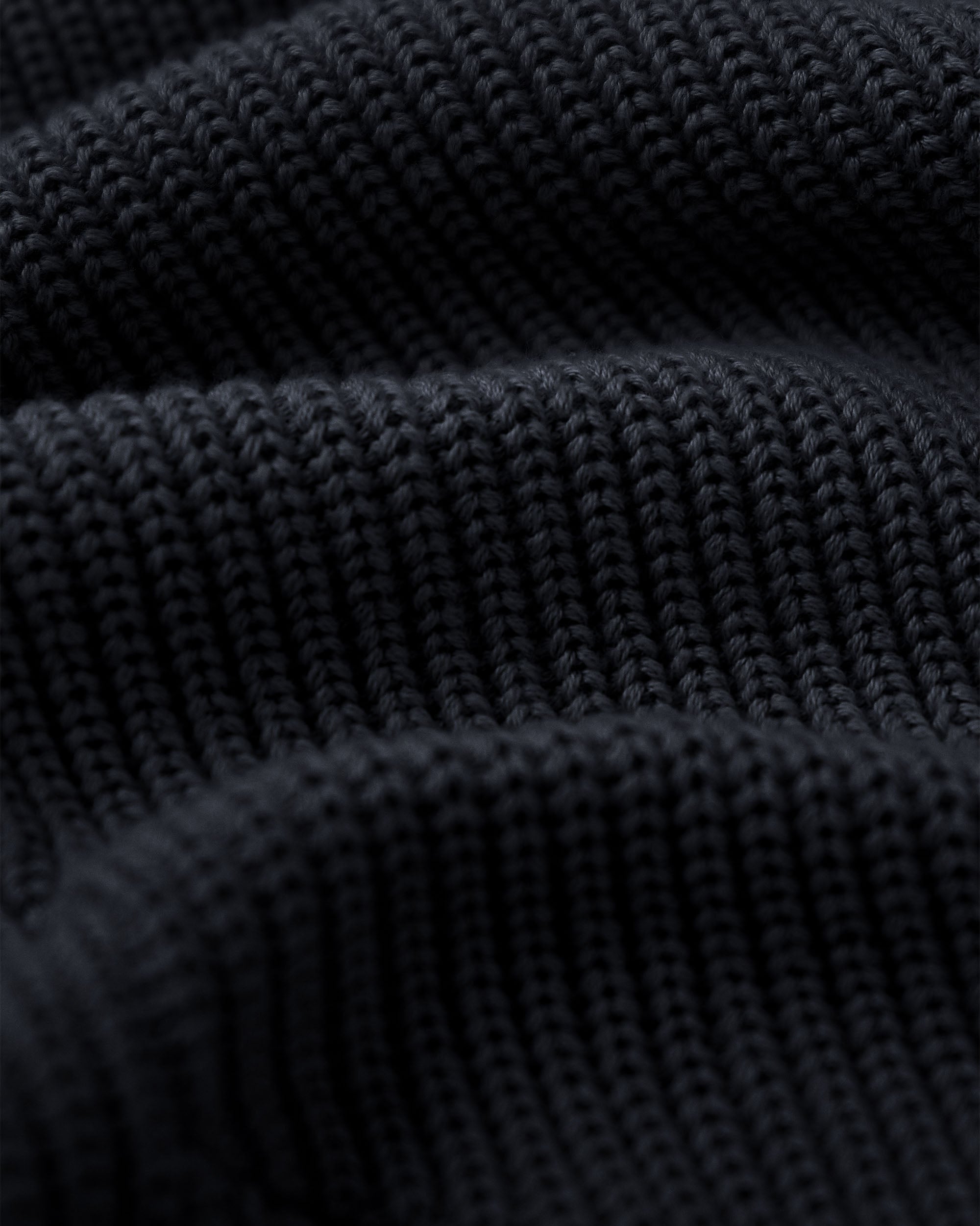 Pennant Knit Zip Cardigan - Black