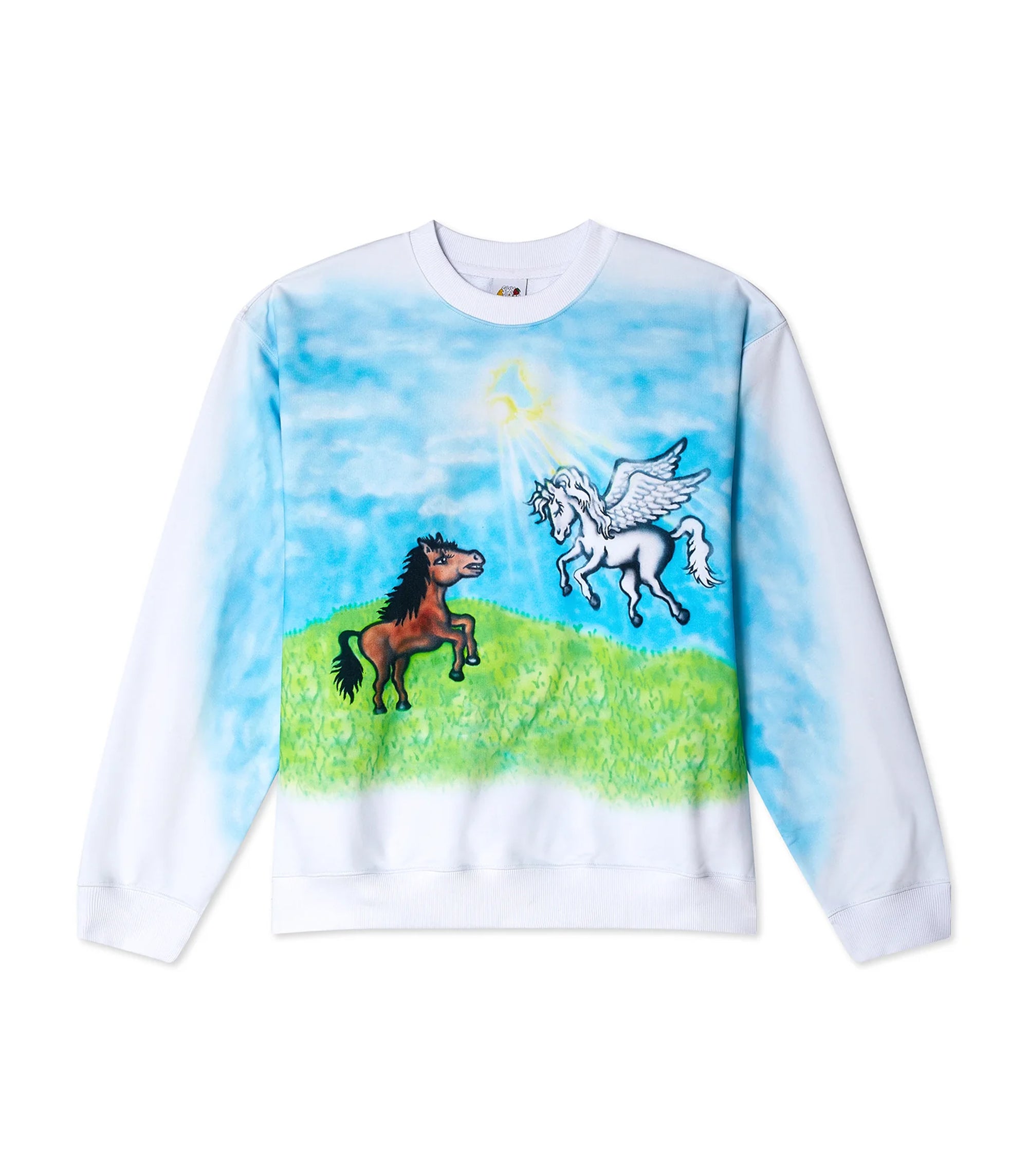Ally Bo Horse Print Sweater - White