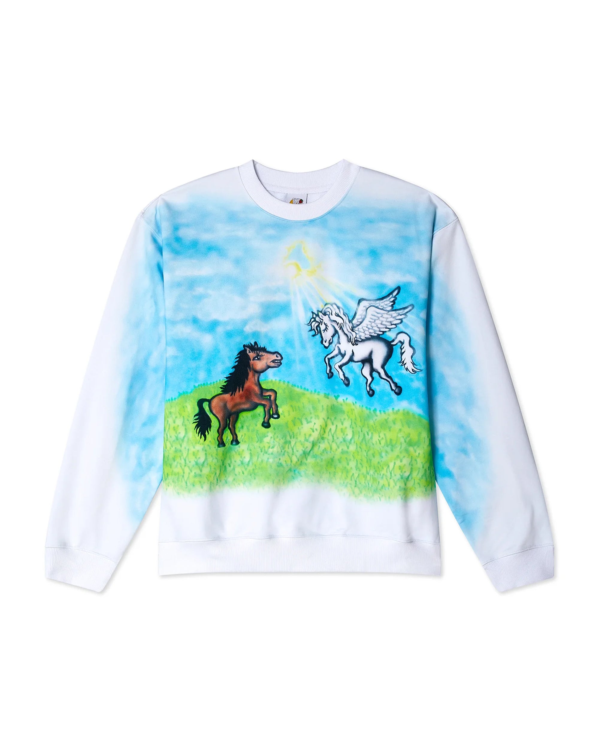 Ally Bo Horse Print Sweater - White