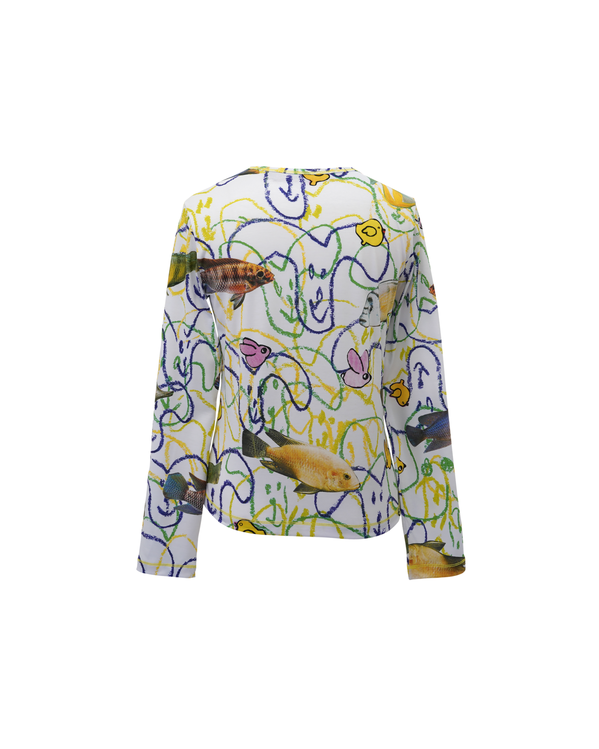 Brown Dog Collage Fitted Jersey Top - Multi