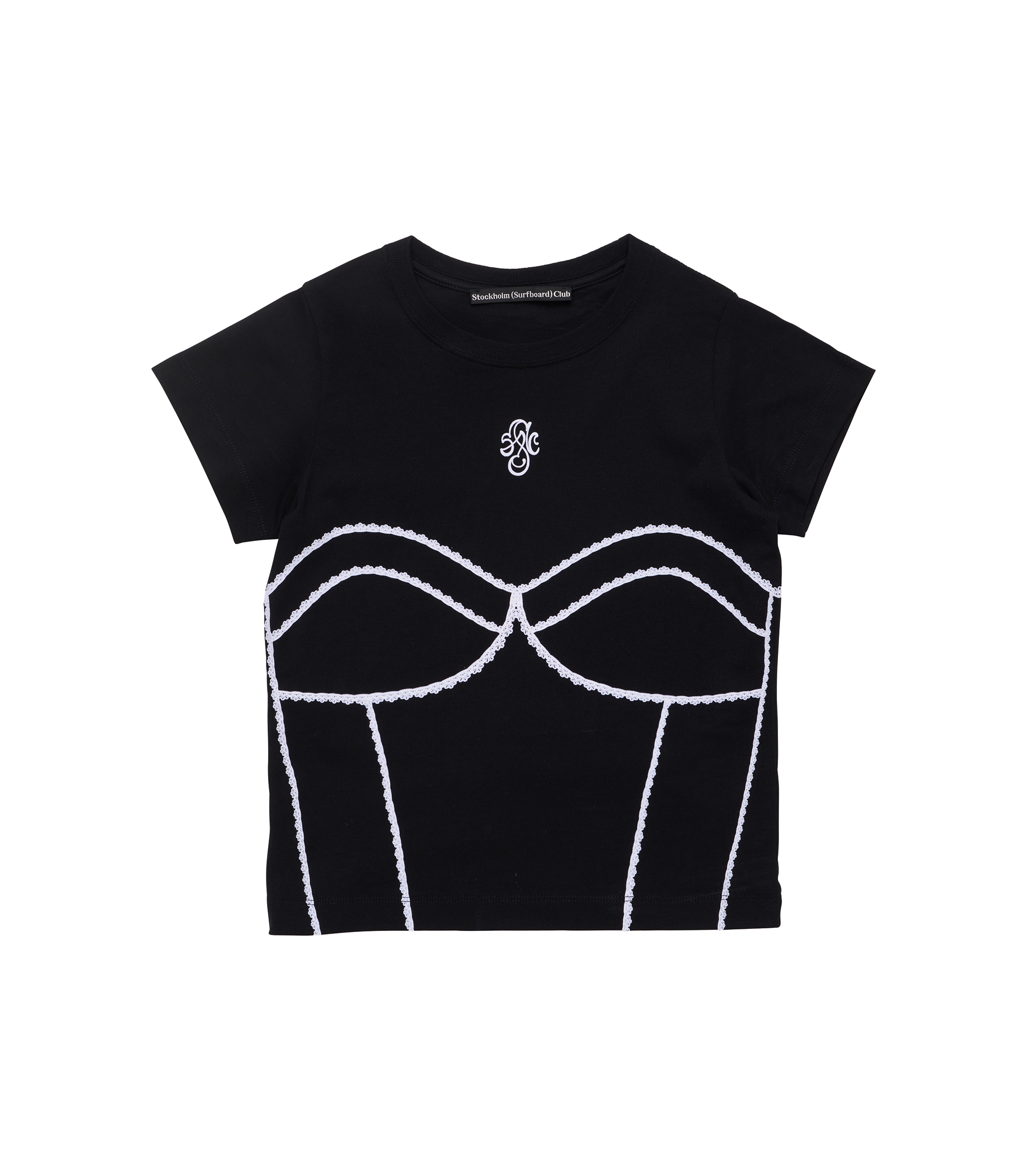 Mini Cap Lace T-Shirt - Black