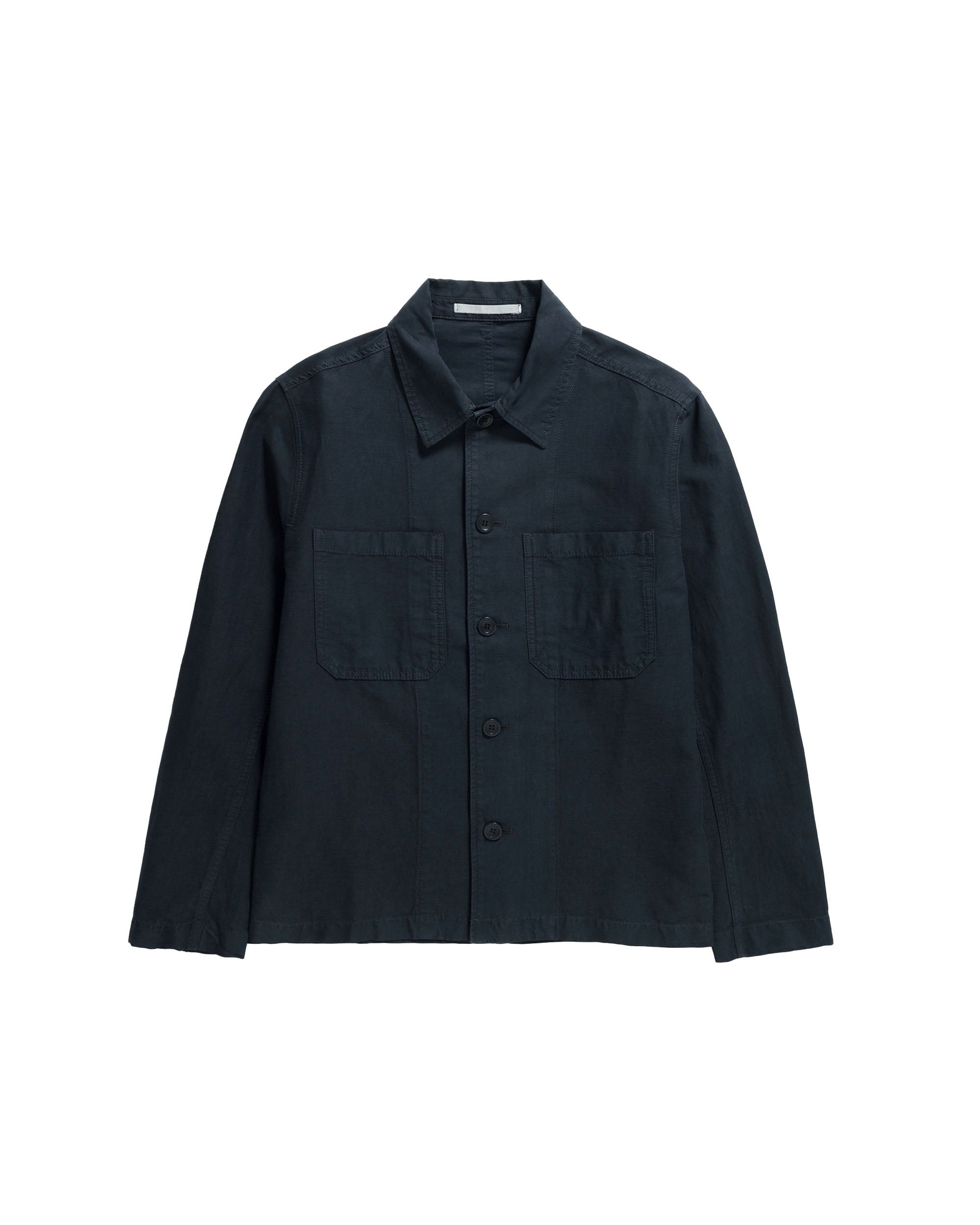 Tyge Cotton Linen Overshirt - Dark Navy